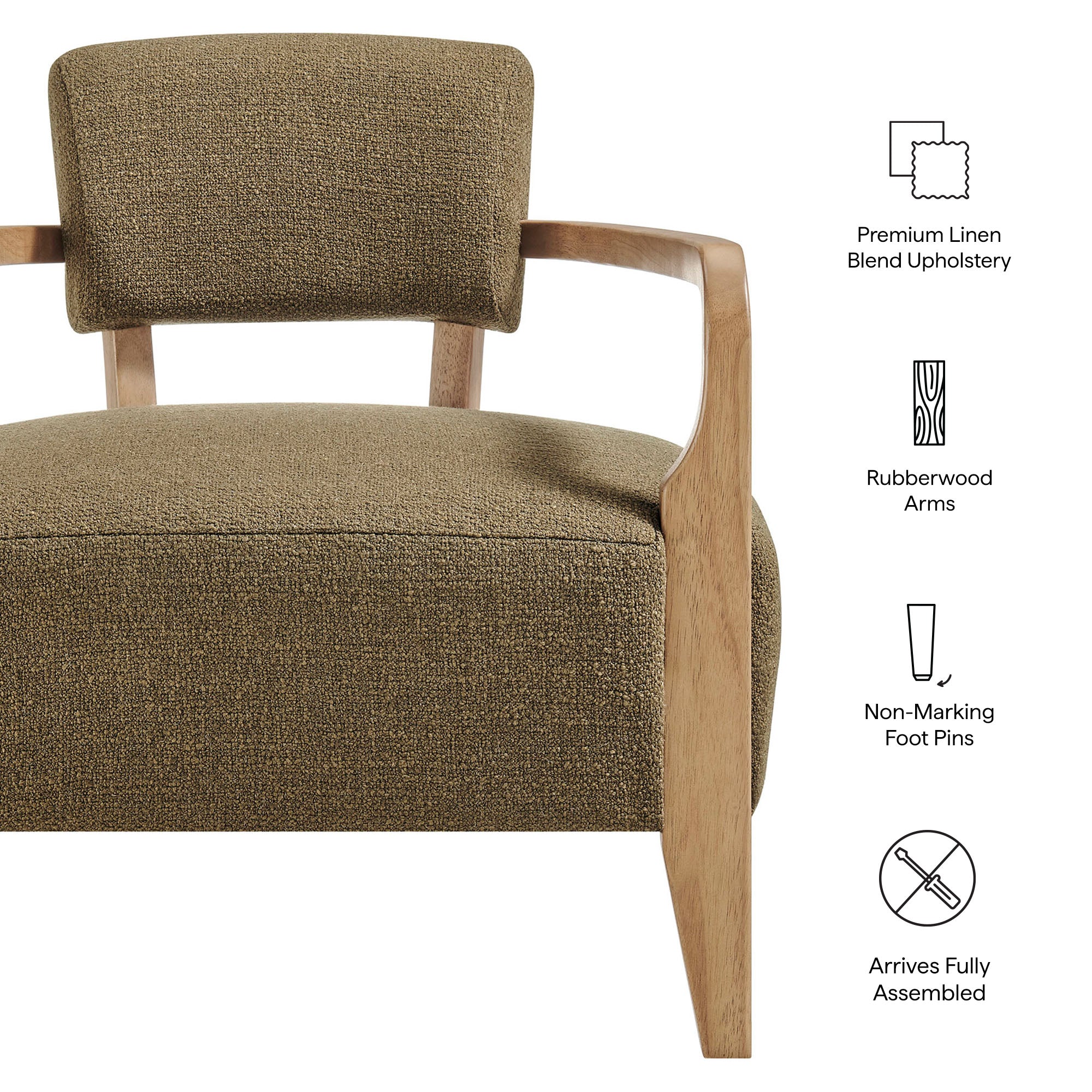 Zinnia Linen Blend Accent Chair