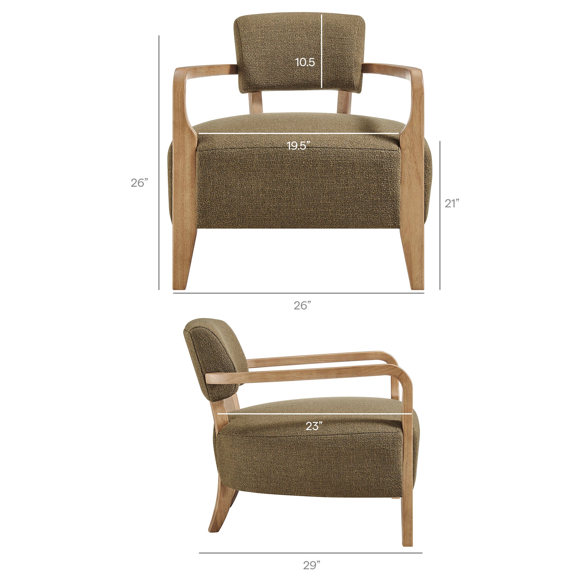 Zinnia Linen Blend Accent Chair