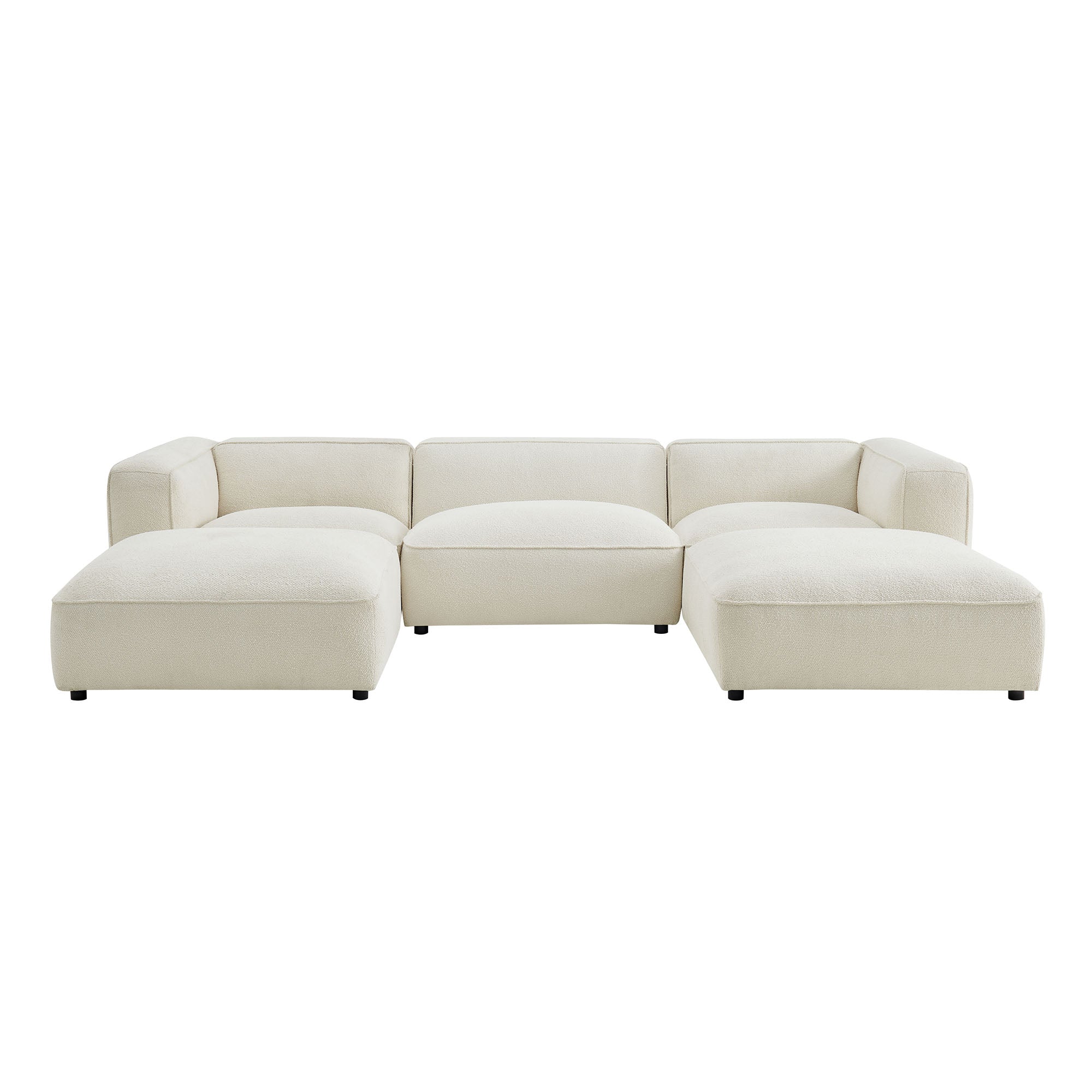 Auren 5 Piece Lattice Bouclé Upholstered Modular Sectional
