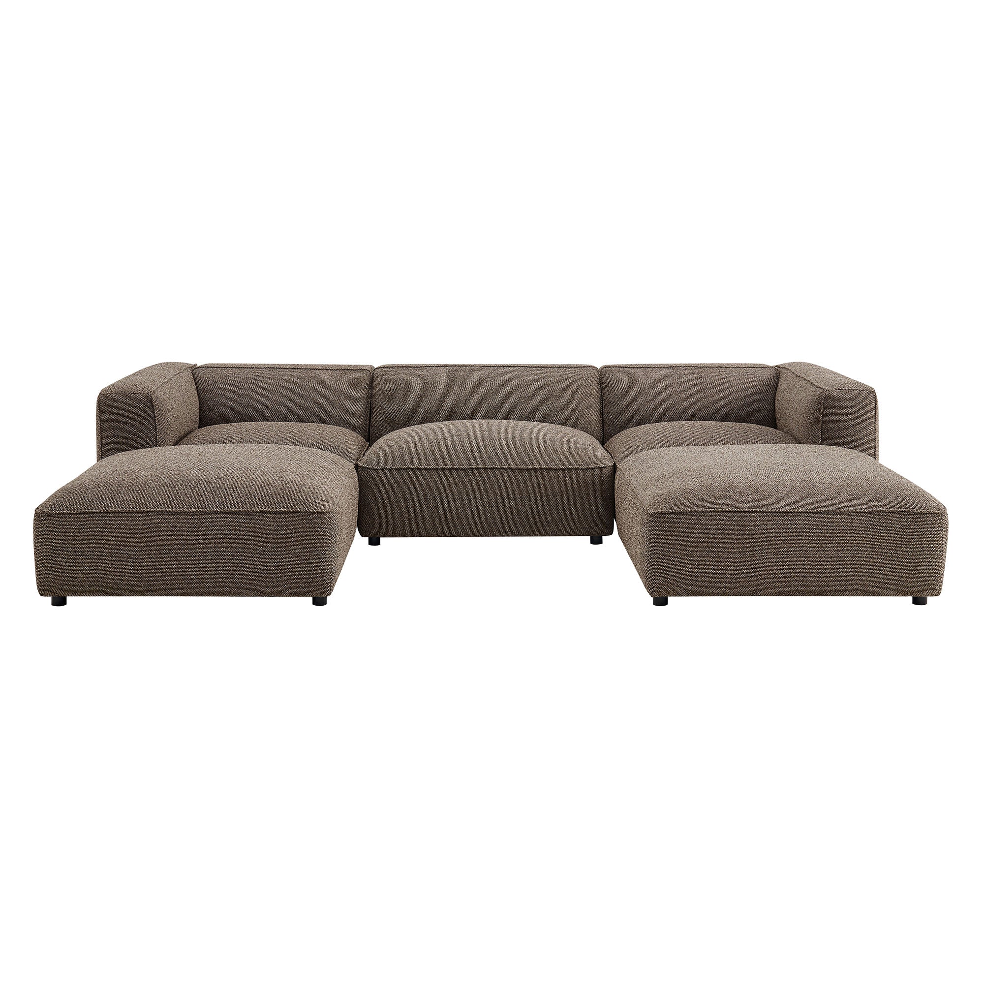 Auren 5 Piece Lattice Bouclé Upholstered Modular Sectional
