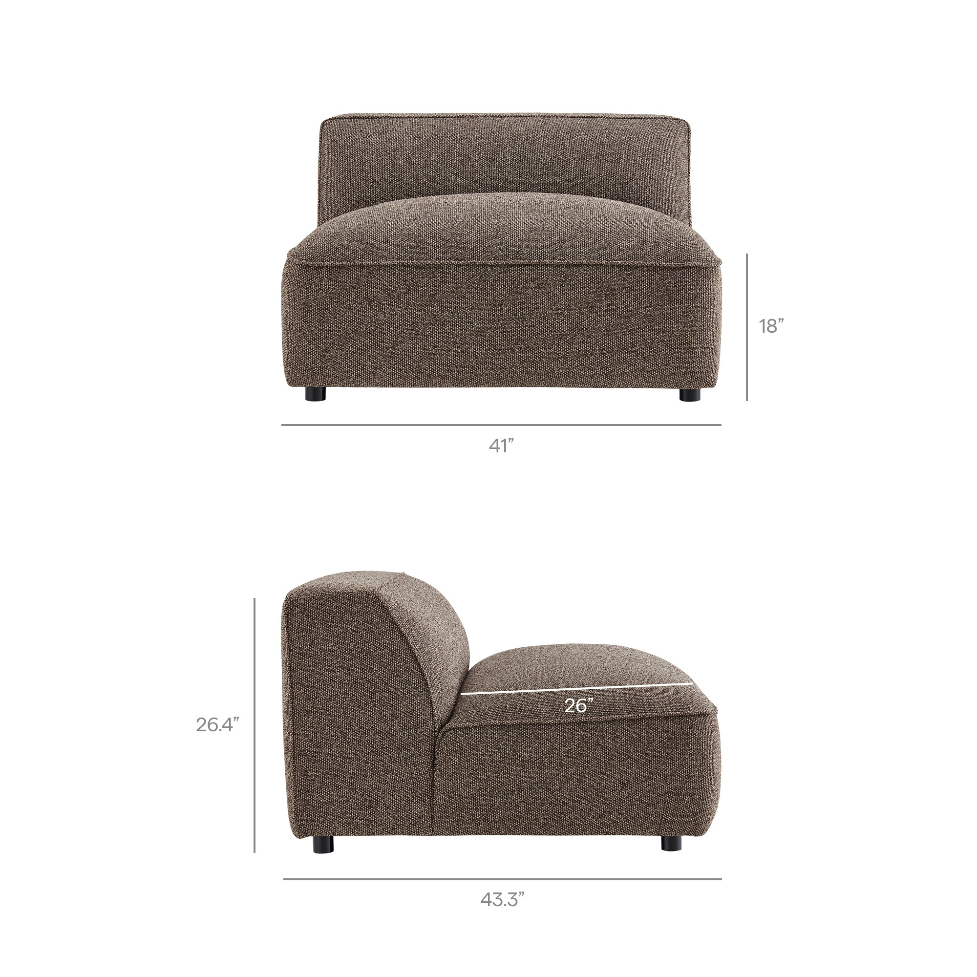 Auren 5 Piece Lattice Bouclé Upholstered Modular Sectional