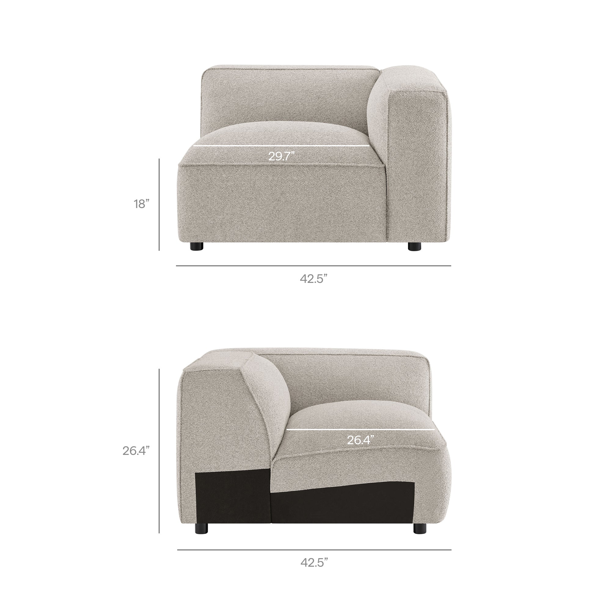 Auren 5 Piece Lattice Bouclé Upholstered Modular Sectional