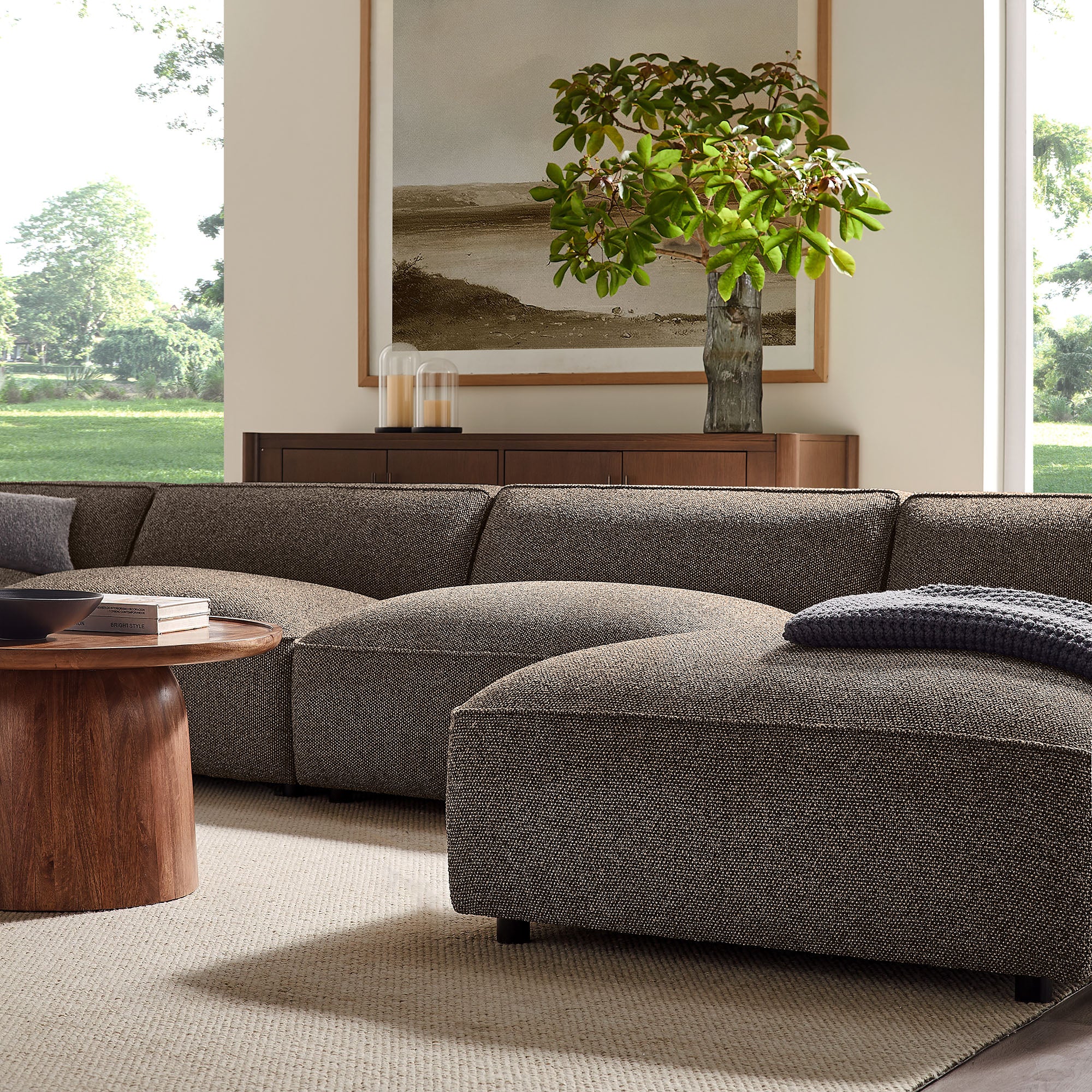 Auren 6 Piece Lattice Bouclé Upholstered Modular Sectional
