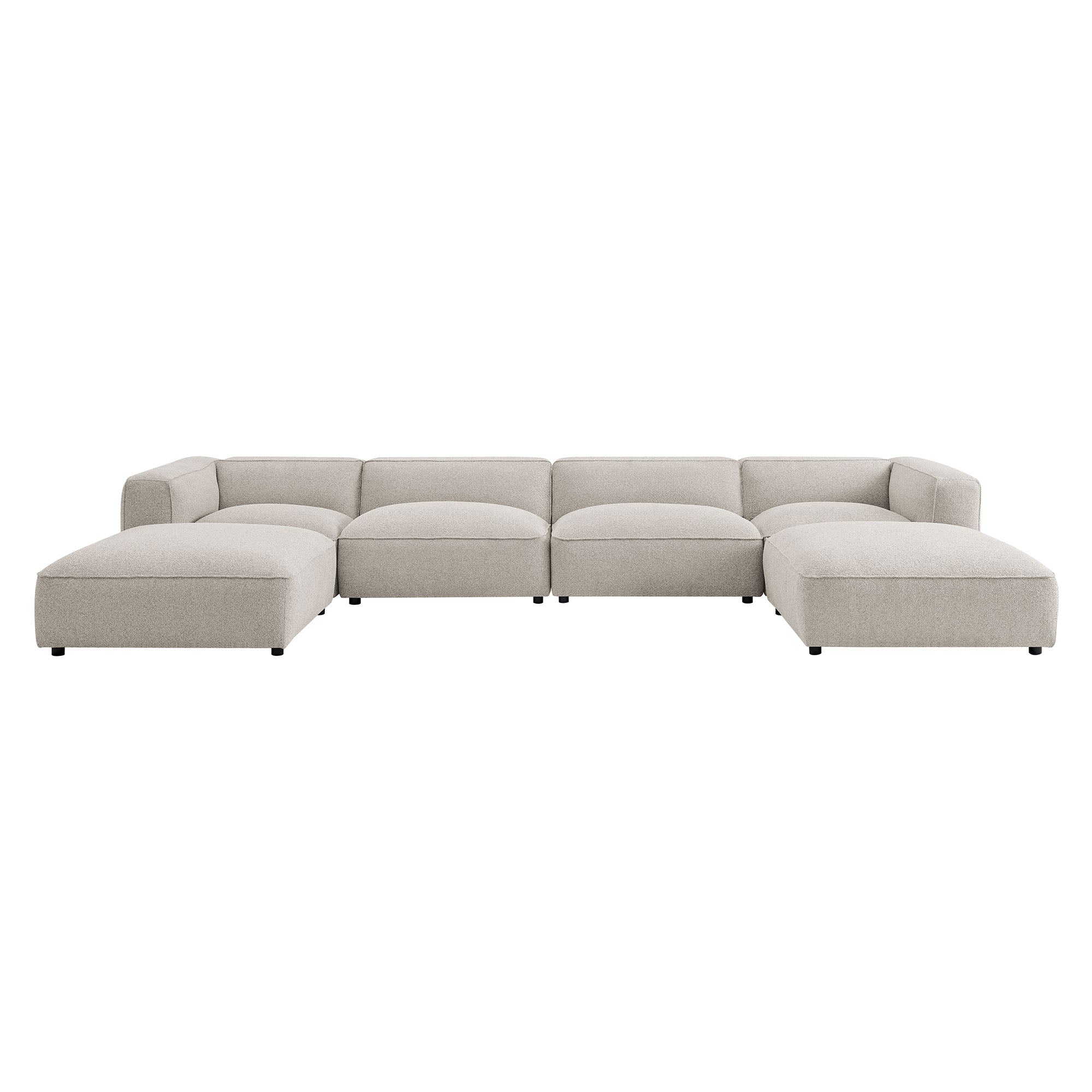 Auren 6 Piece Lattice Bouclé Upholstered Modular Sectional