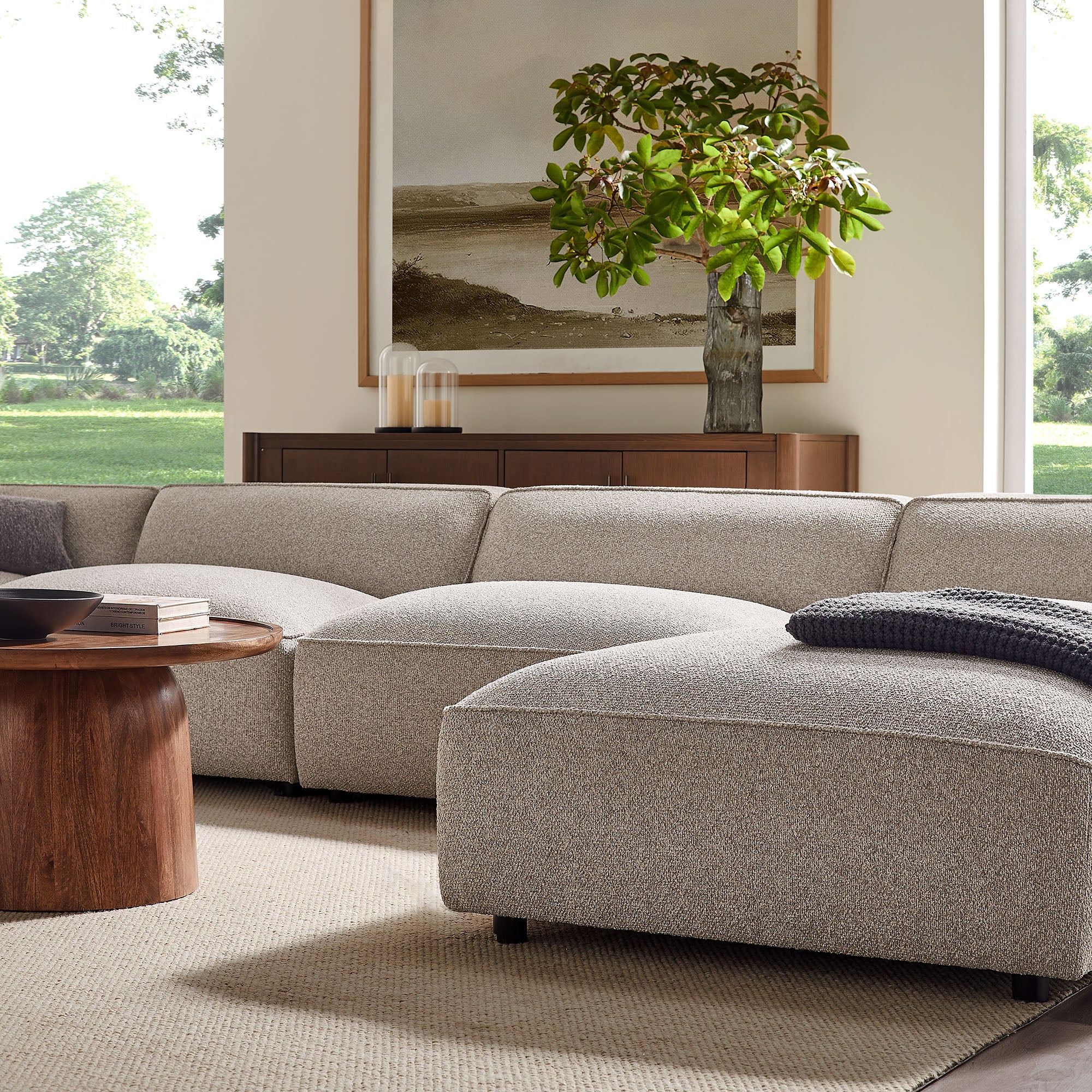 Auren 6 Piece Lattice Bouclé Upholstered Modular Sectional