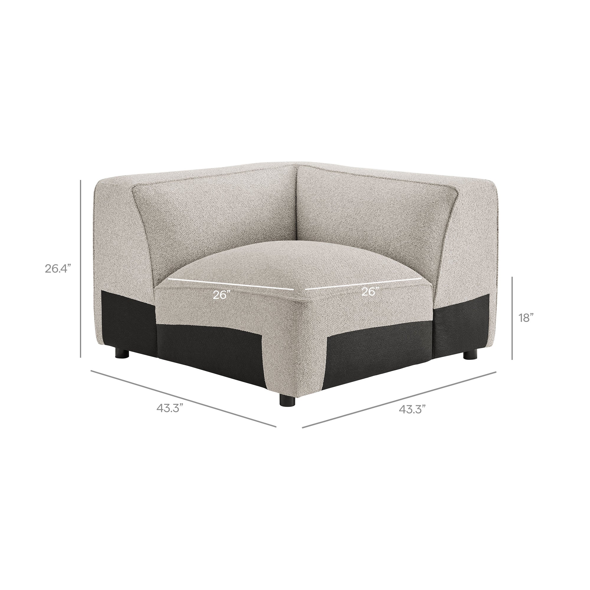 Auren 5 Piece Lattice Bouclé Upholstered Modular Corner Sectional