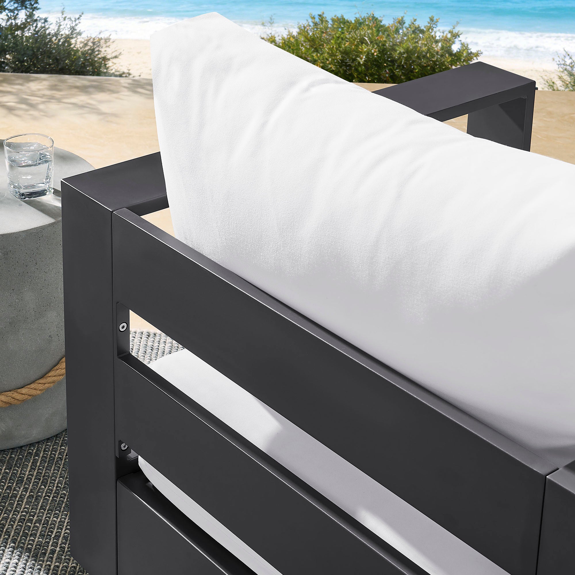Tahoe Outdoor Patio Powder-Coated Aluminum Swivel Armchair