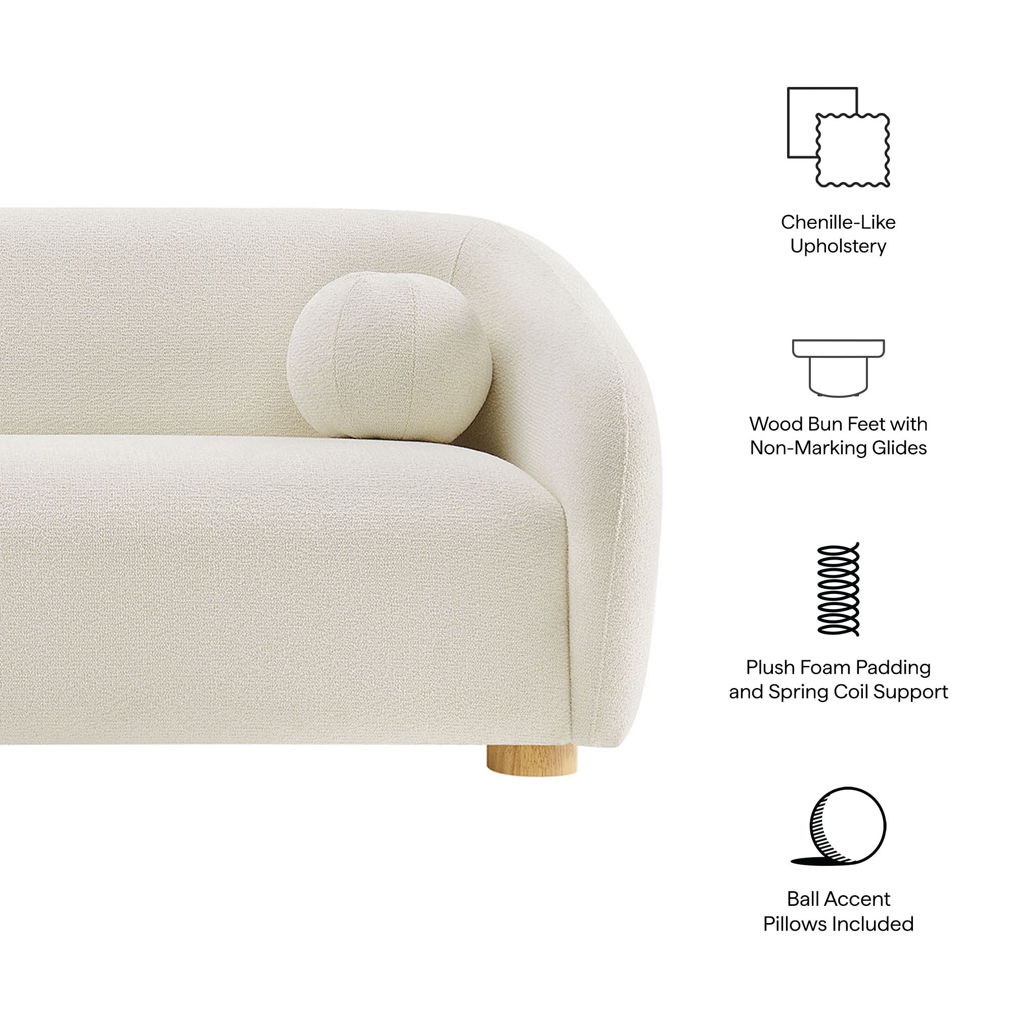 Holland 85" Chenille Fabric Sofa
