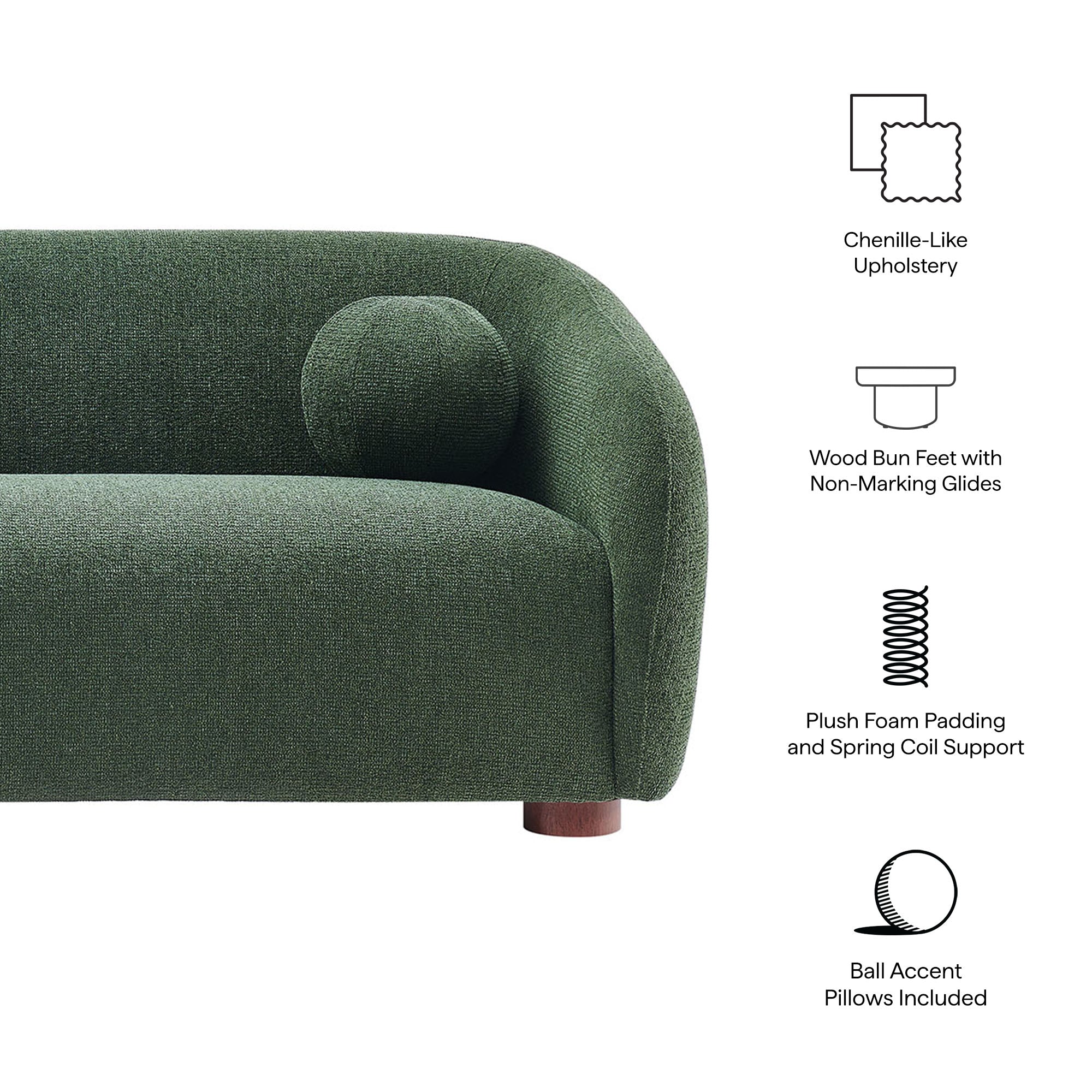 Holland 85" Chenille Fabric Sofa
