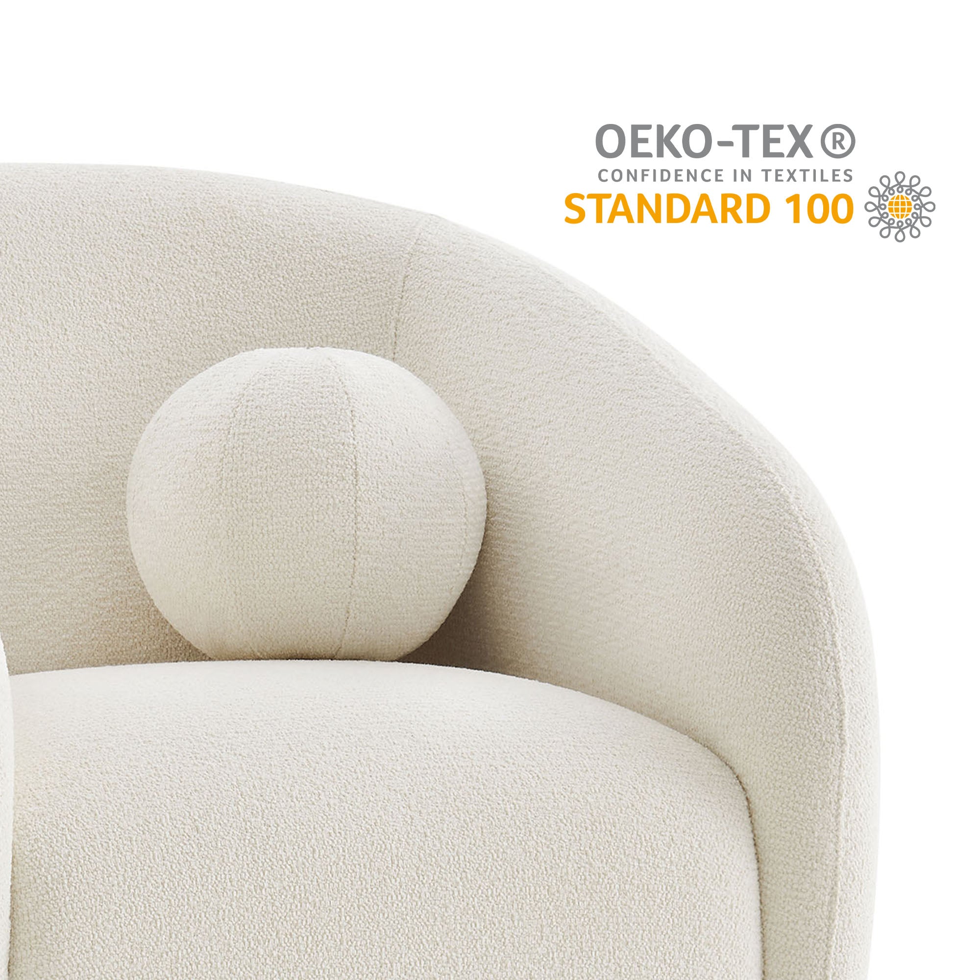 Holland Swivel Chenille Fabric Armchair