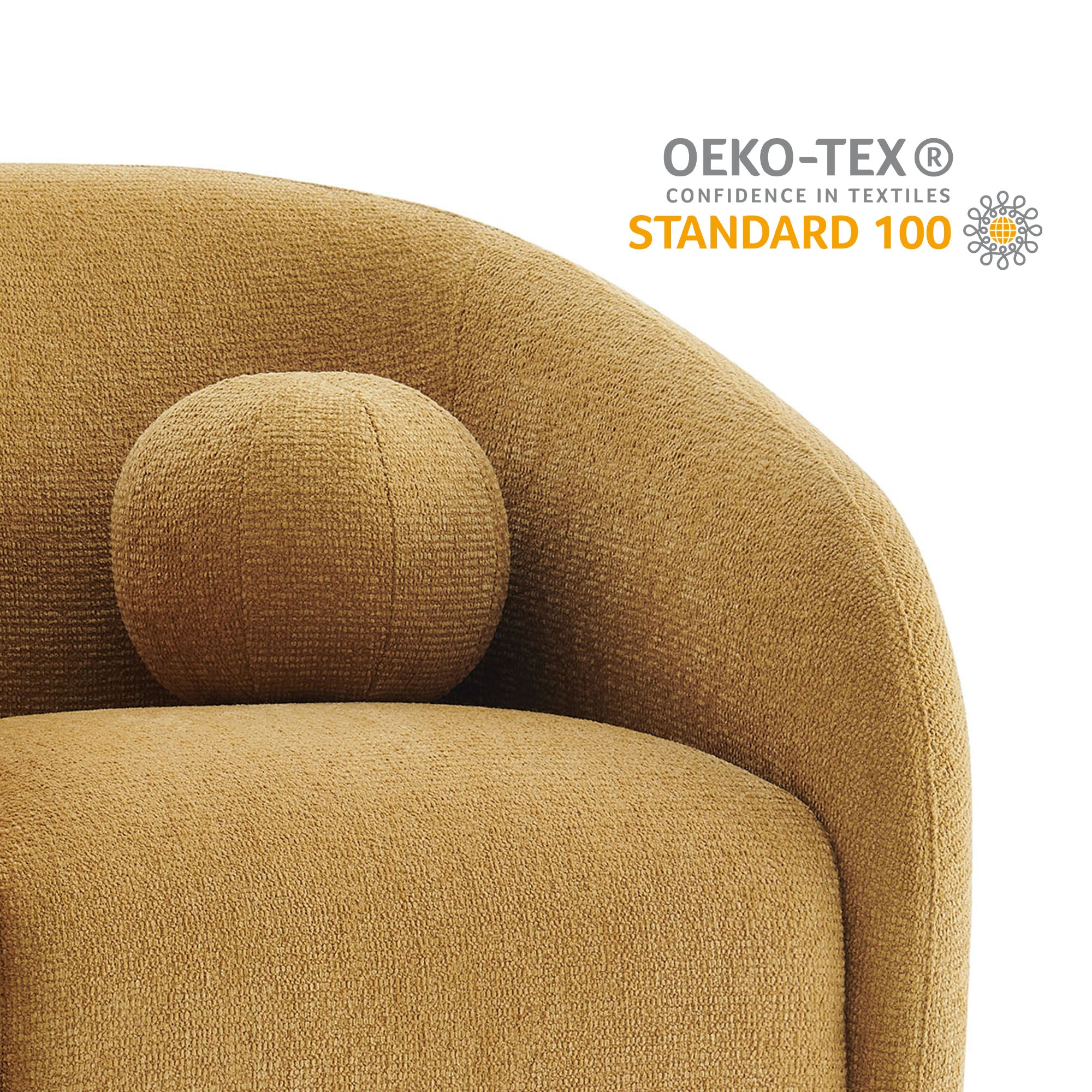 Holland Swivel Chenille Fabric Armchair