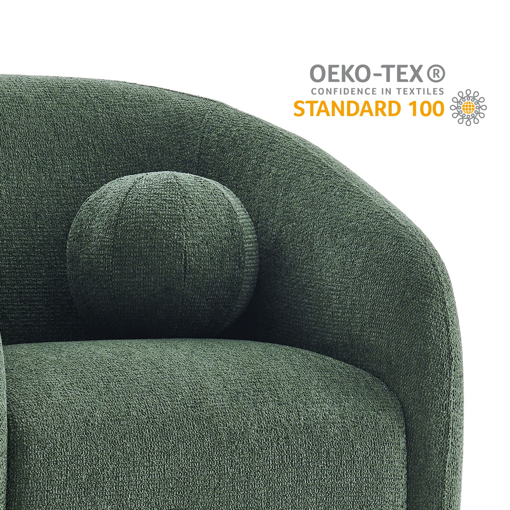 Holland Swivel Chenille Fabric Armchair