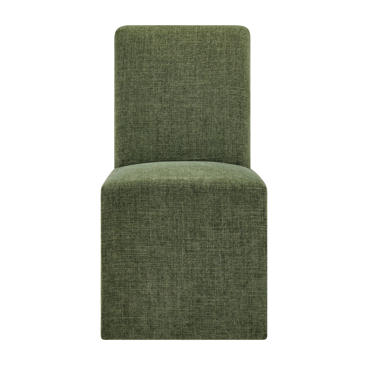 Aster Slub Weave Fabric Slipcovered Dining Chairs Set of 2