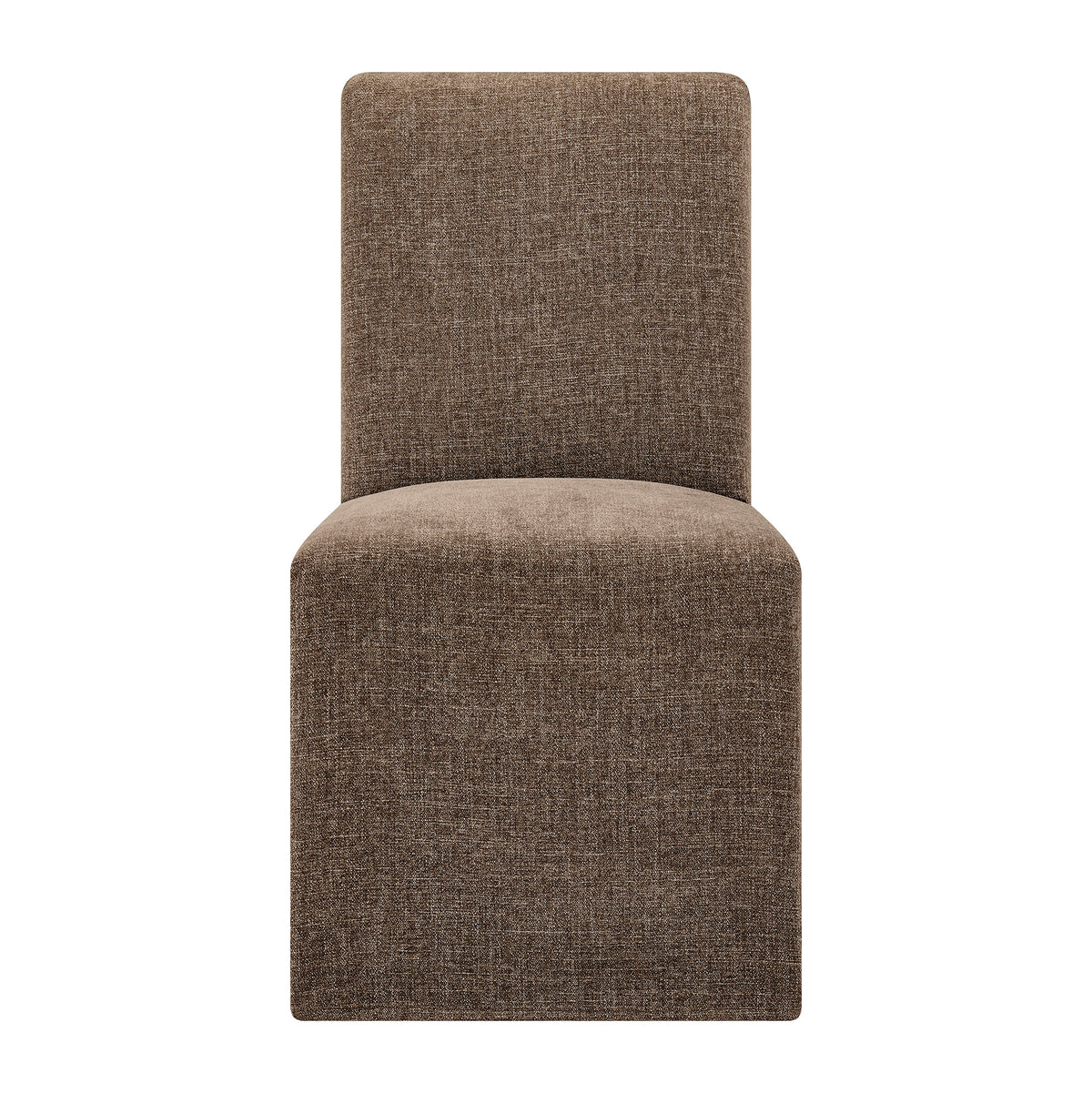 Aster Slub Weave Fabric Slipcovered Dining Chairs Set of 2