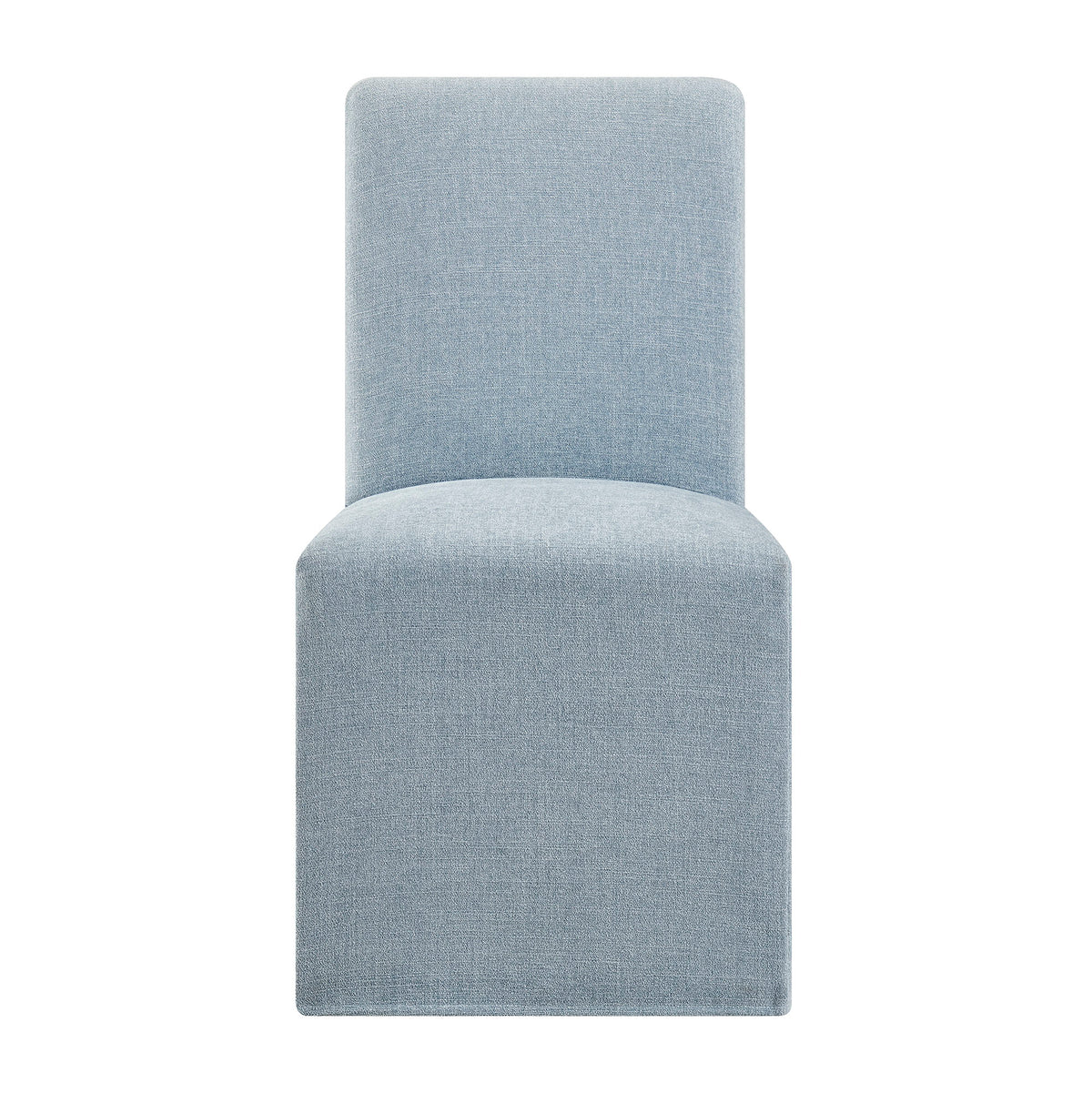 Aster Slub Weave Fabric Slipcovered Dining Chairs Set of 2