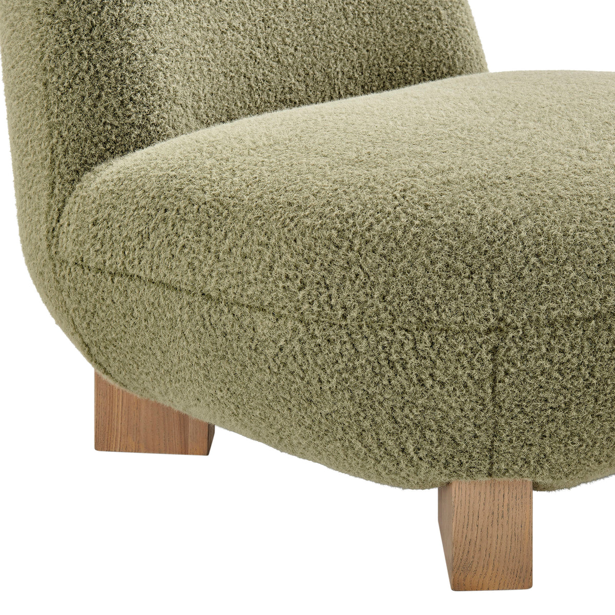 Norwood Faux Mohair Bean Shaped Accent Chair