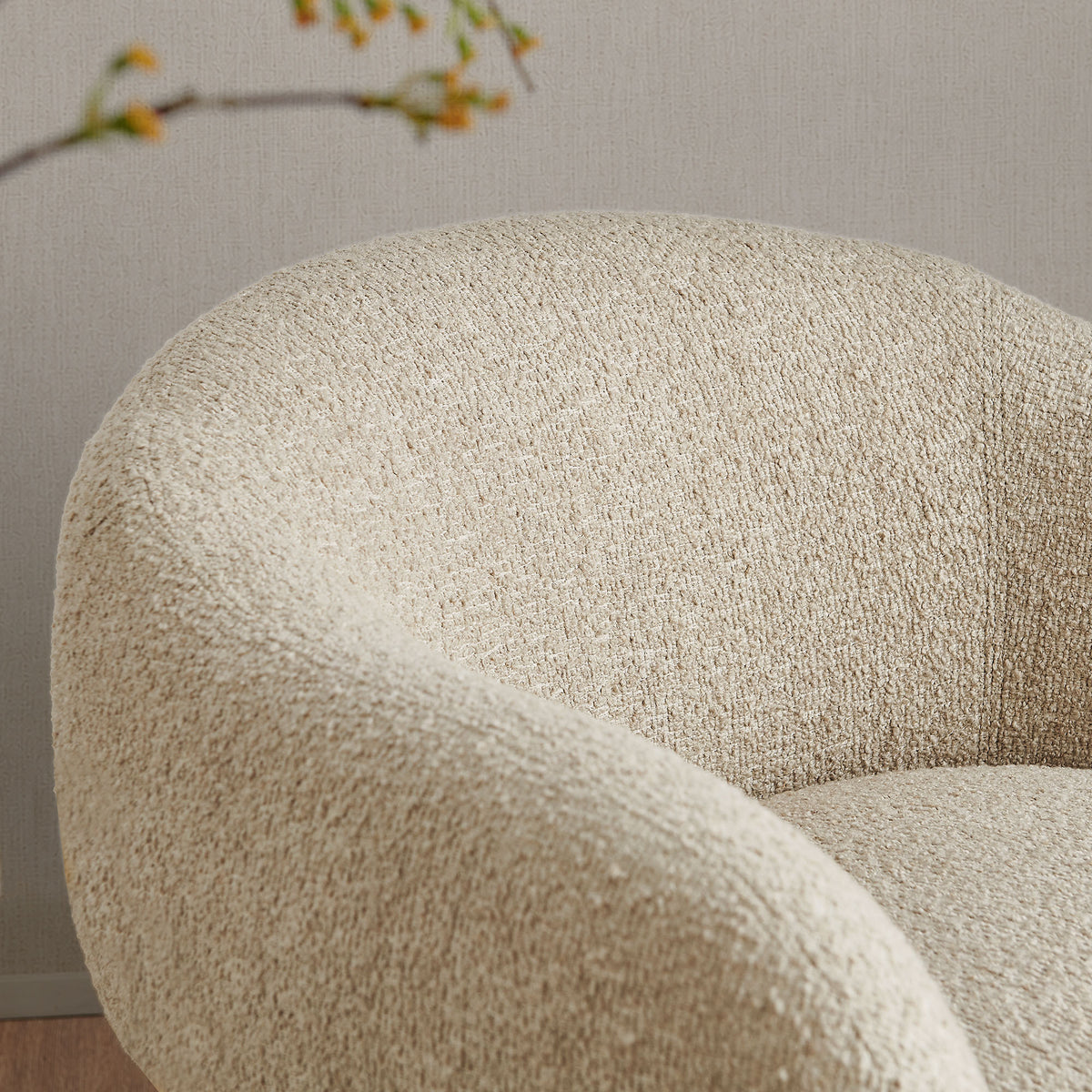 Selby Textured Woven Fabric Swivel Accent Chair