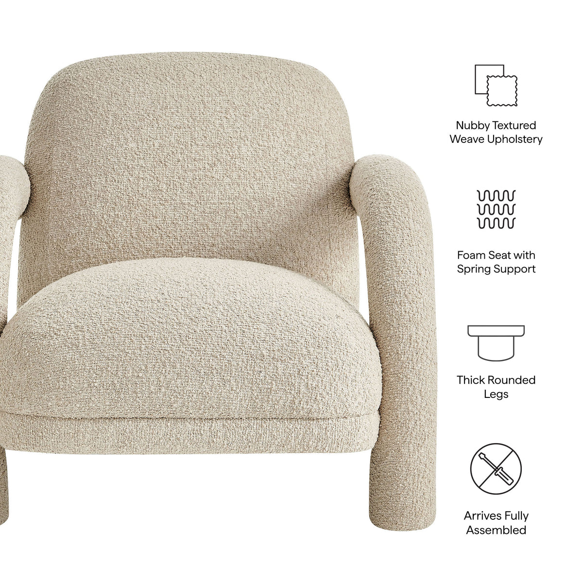 Ferris Textured Woven Fabric Lounge Chair
