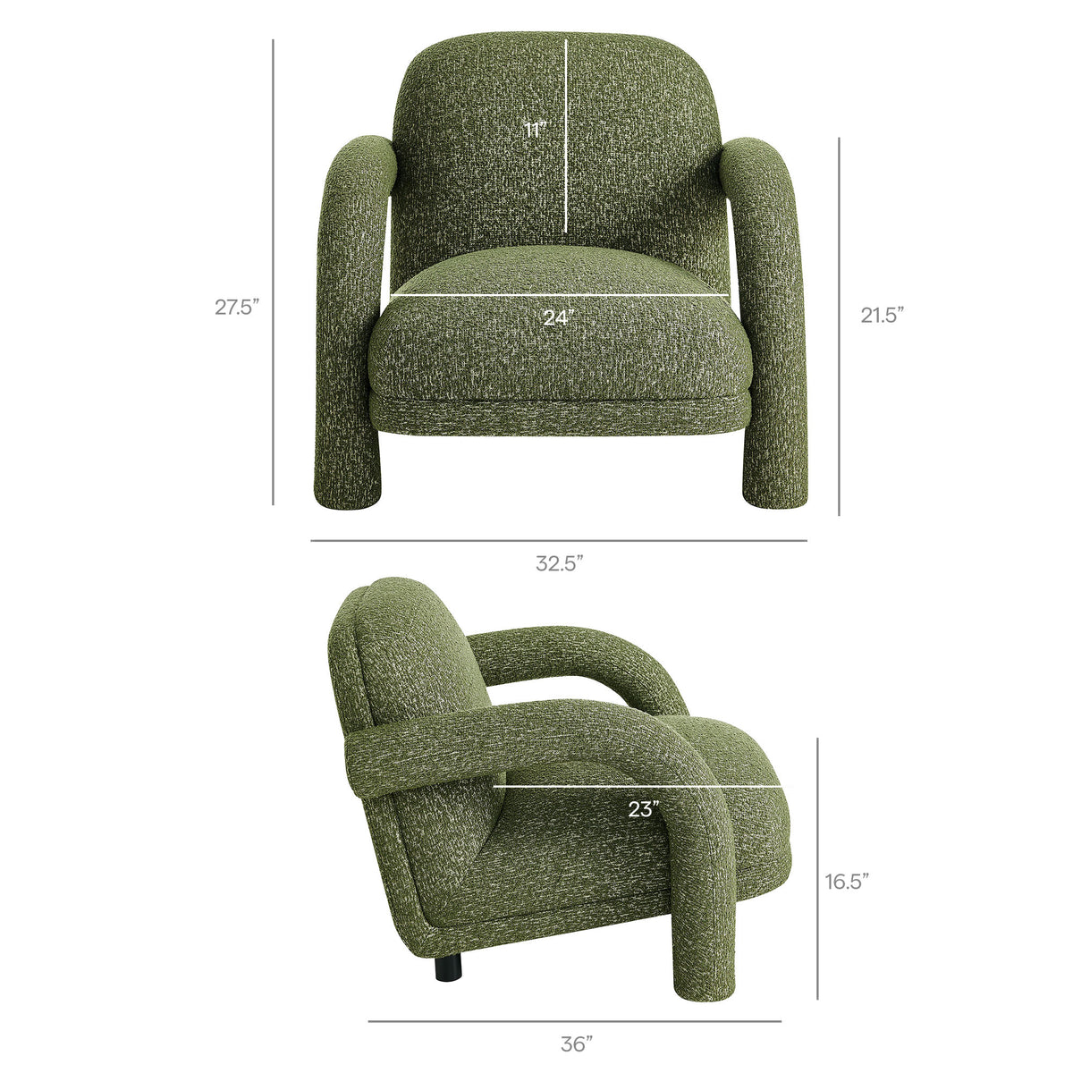 Ferris Textured Woven Fabric Lounge Chair