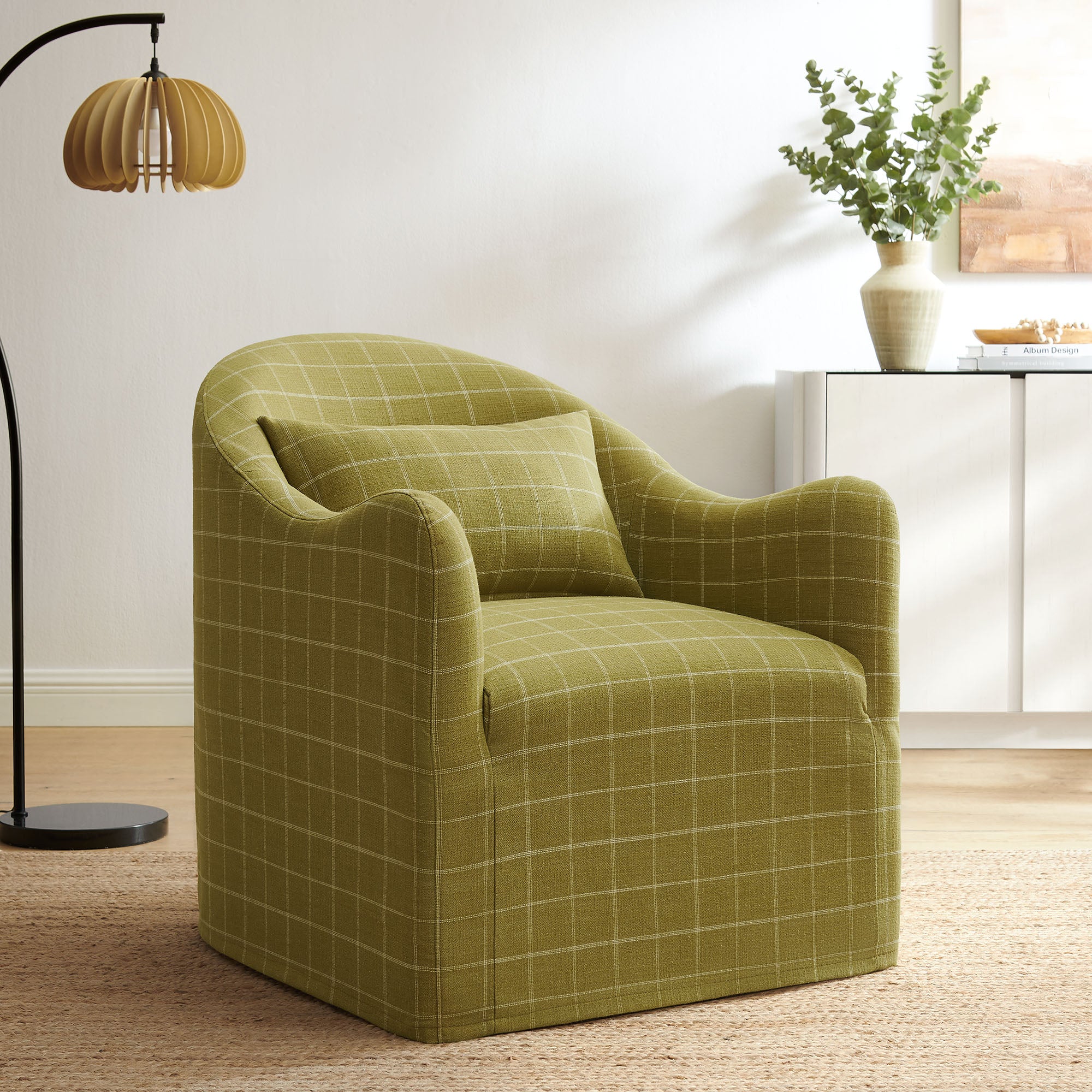 Bardot Slipcovered Linen Blend Accent Chair