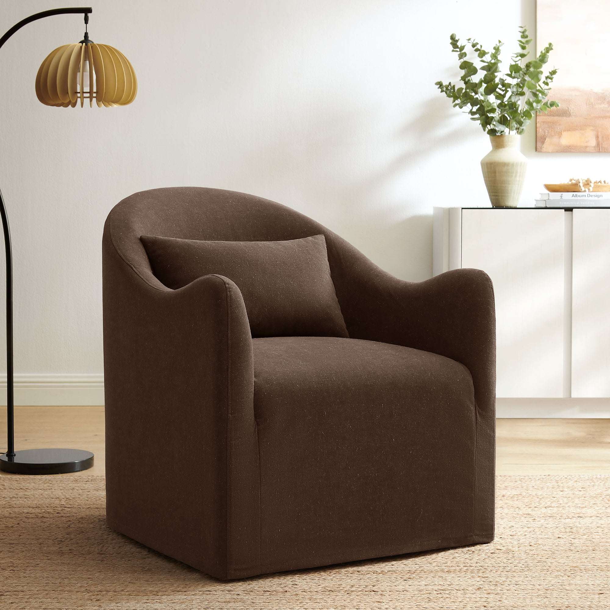 Bardot Slipcovered Linen Blend Accent Chair