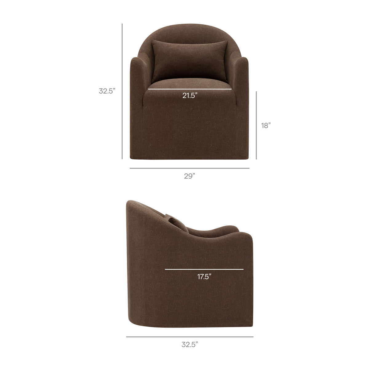 Bardot Slipcovered Linen Blend Accent Chair