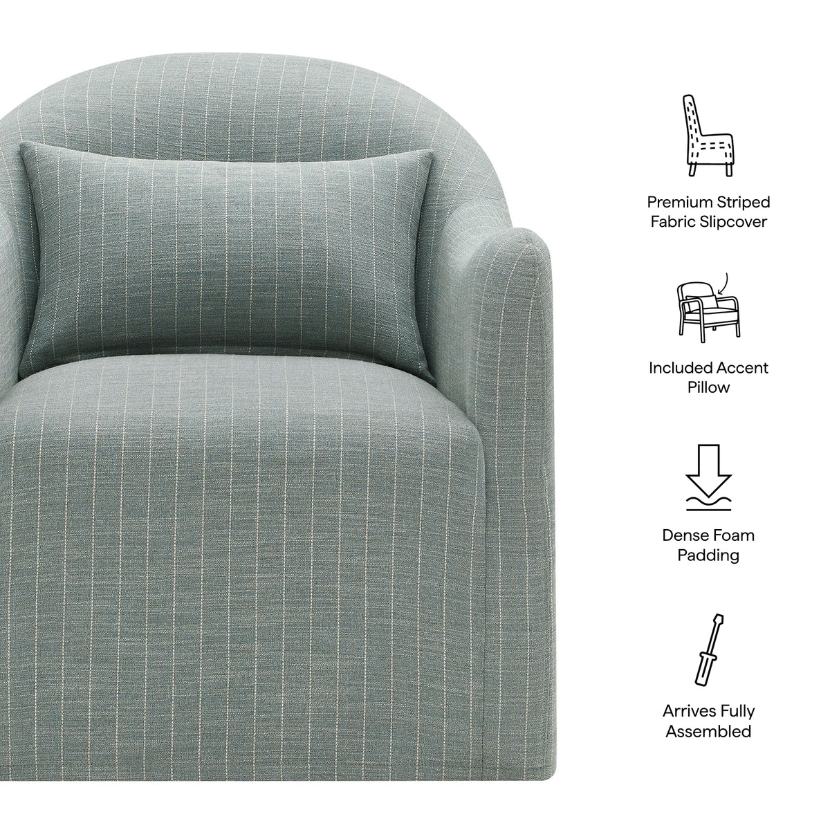 Bardot Slipcovered Striped Accent Chair