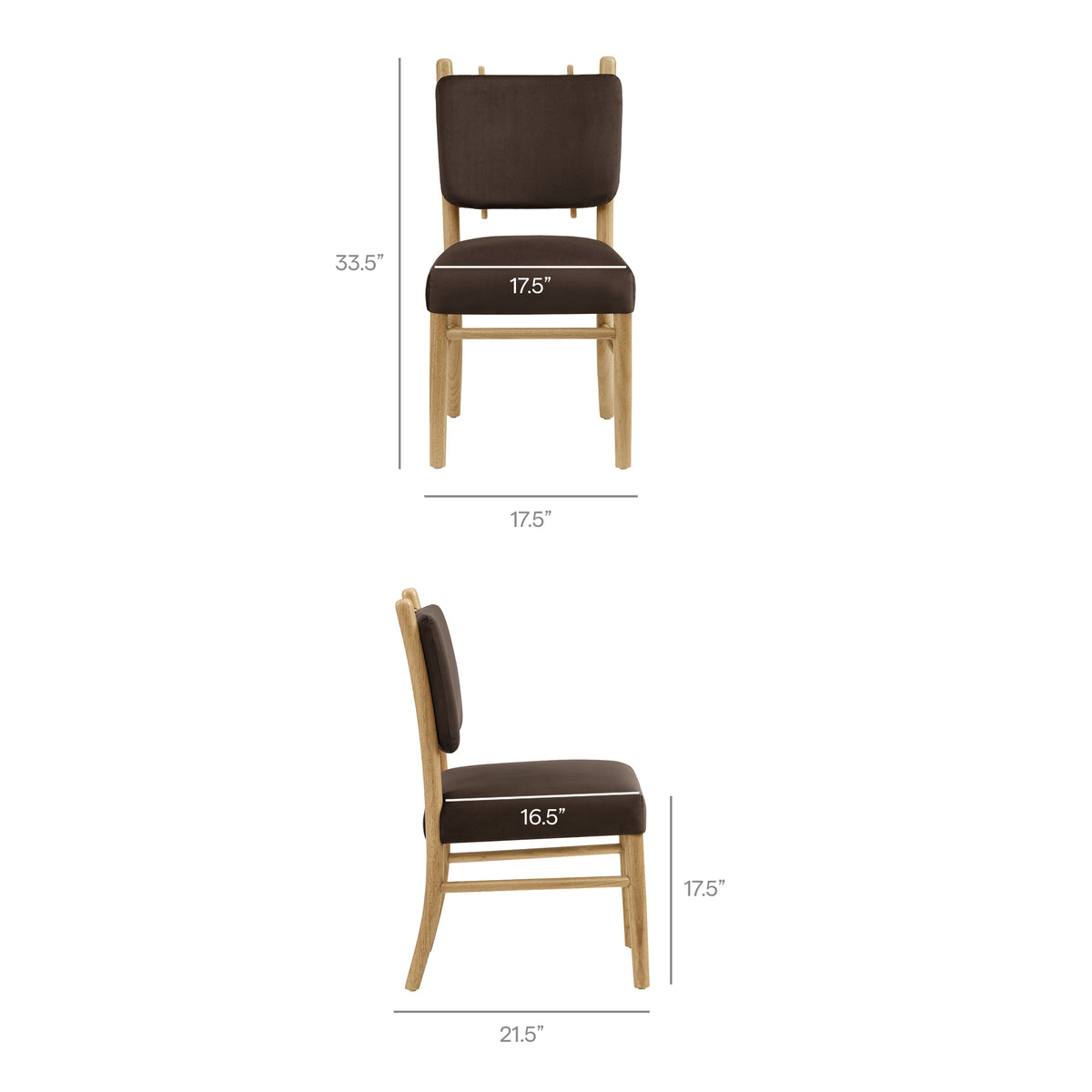 Mauden Performance Velvet Dining Side Chairs Set of 2