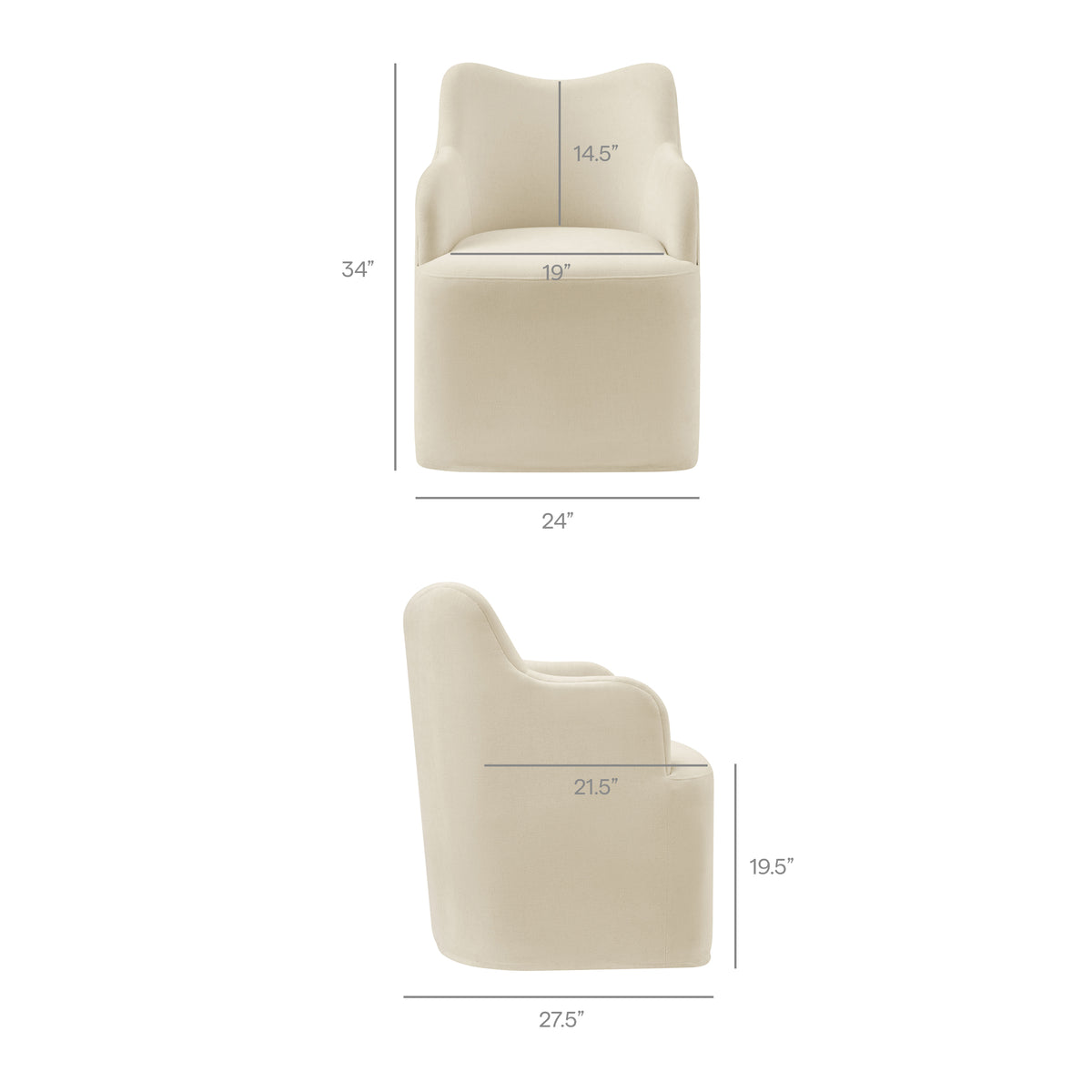 Cordelle Linen Blend Swivel Dining Chair