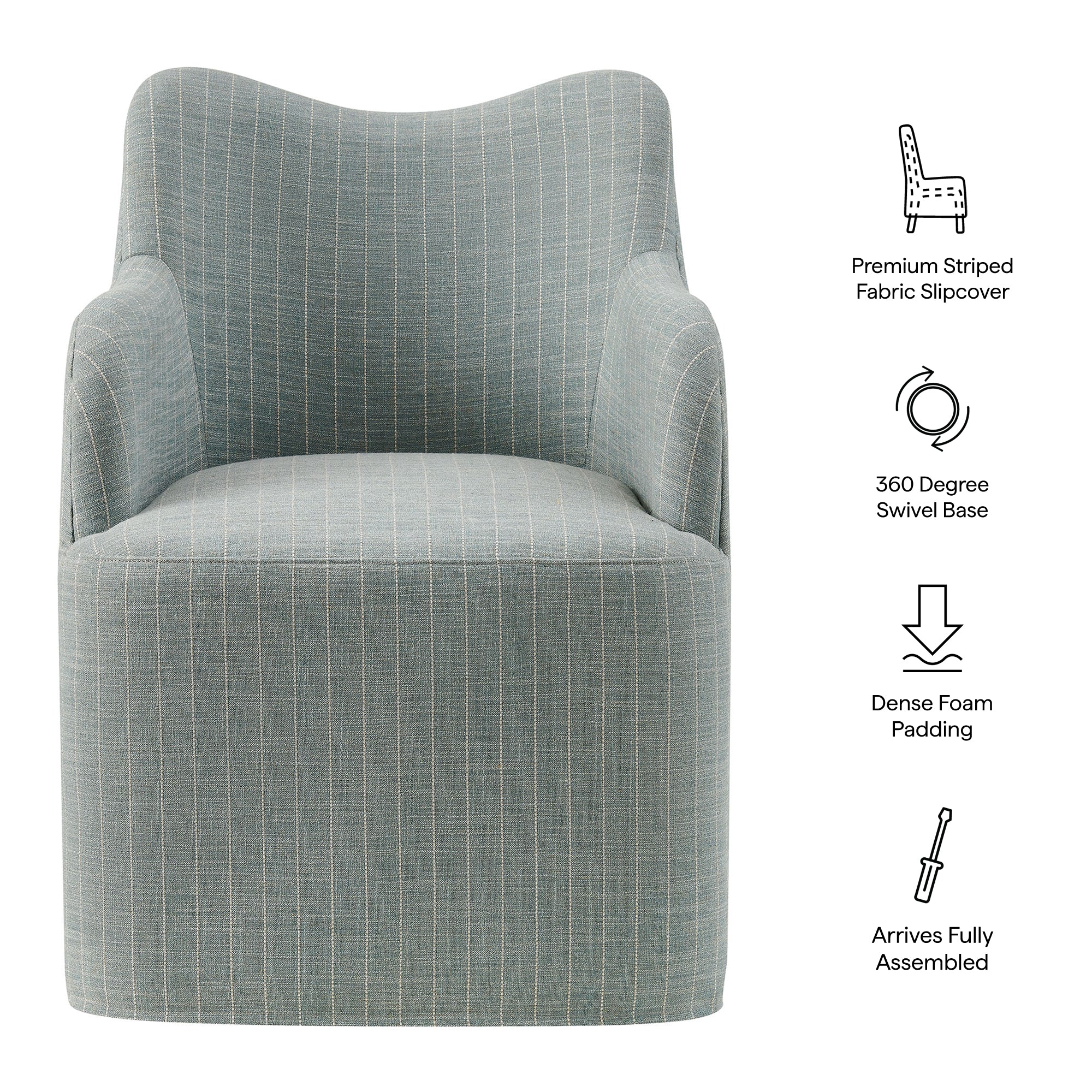 Cordelle Linen Blend Swivel Dining Chair