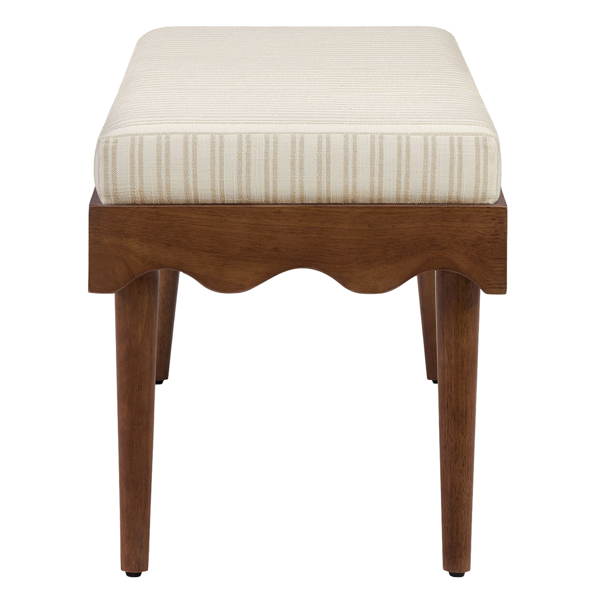 Mirette Scalloped Edge Striped Accent Bench