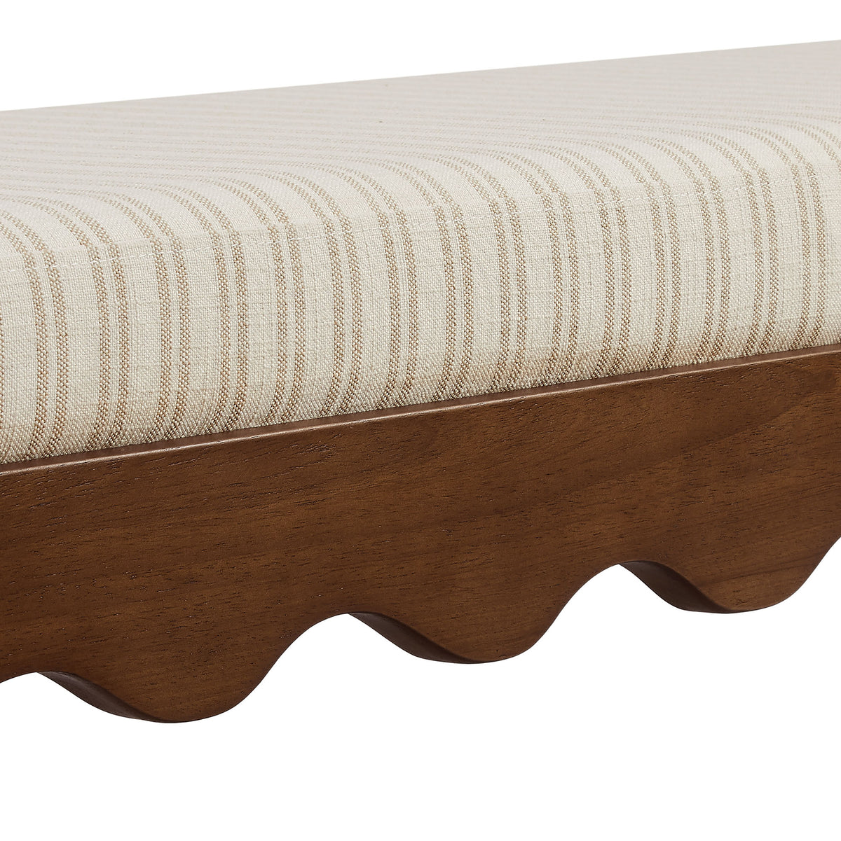 Mirette Scalloped Edge Striped Accent Bench