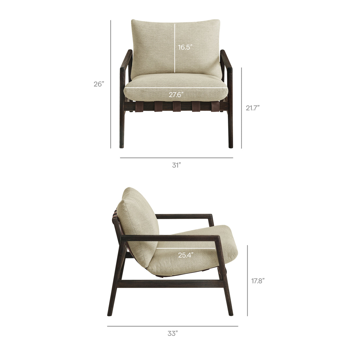 Nomi Outdoor Patio Teak Wood Sling Chair