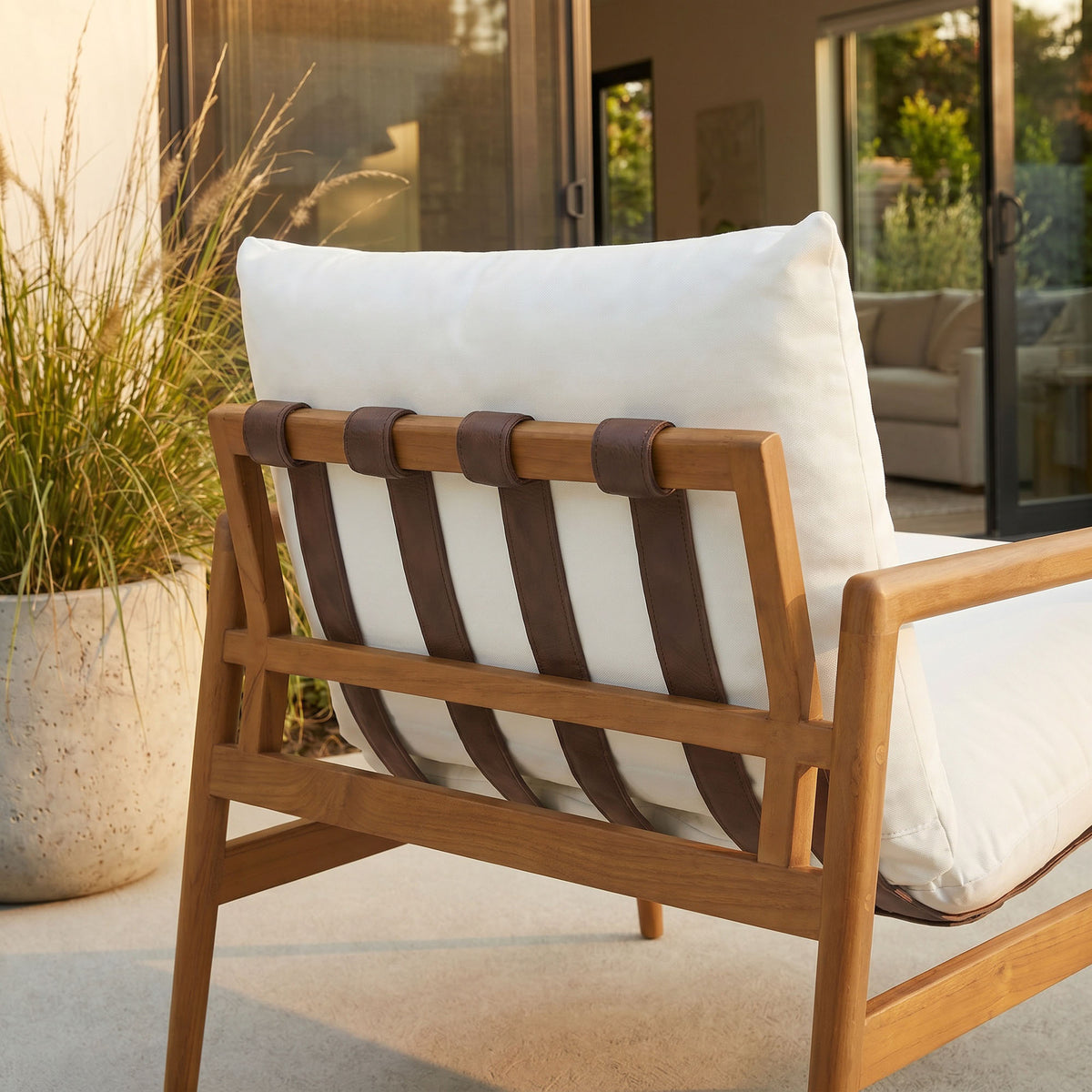 Nomi Outdoor Patio Teak Wood Sling Chair