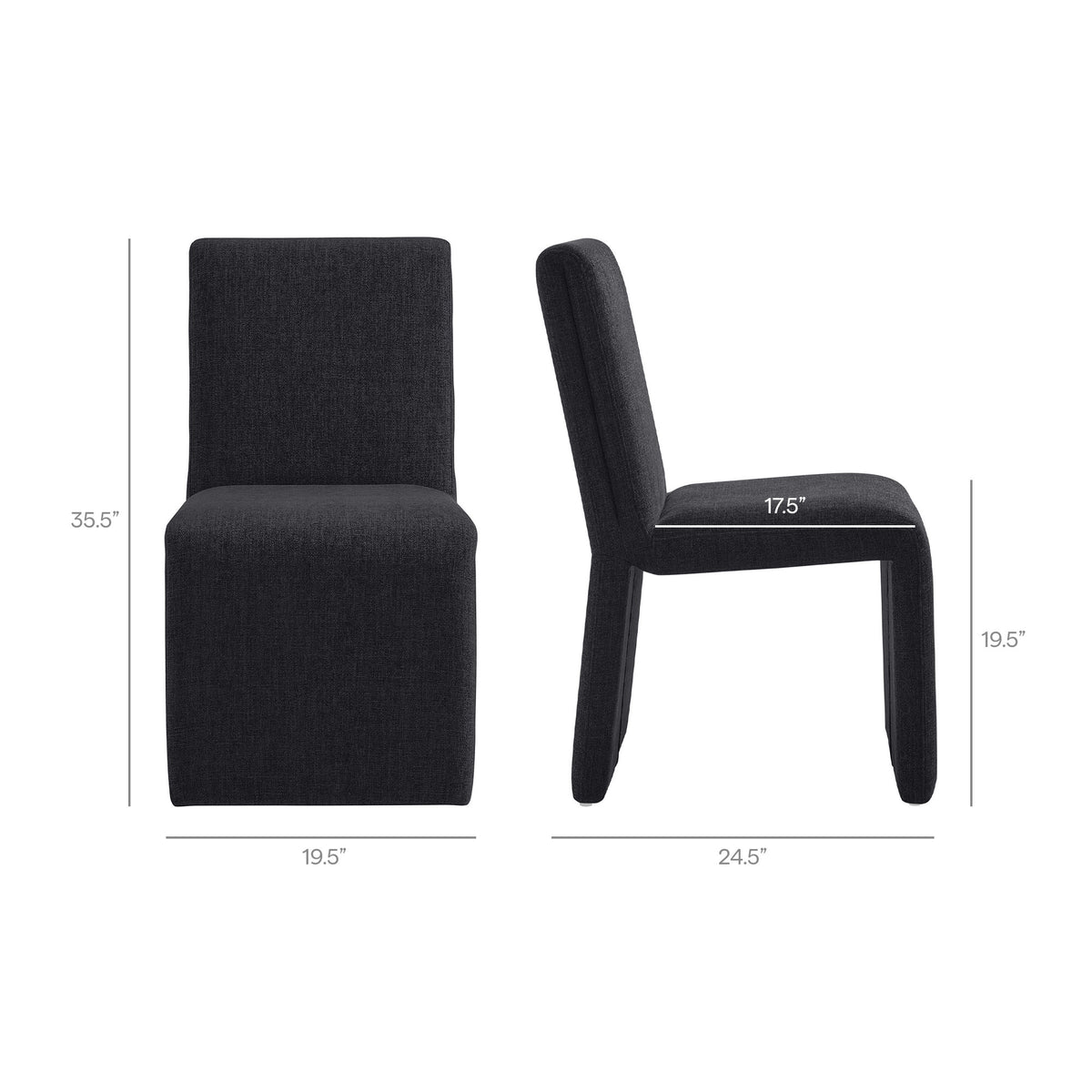 Emory Upholstered Fabric Dining Side Chair Set of 2