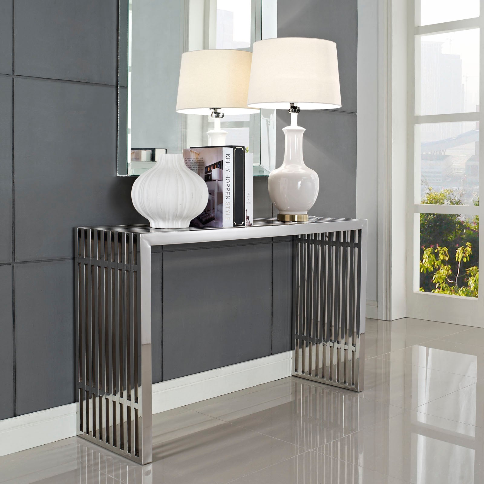 Gridiron Console Table-Console Table-Modway-Wall2Wall Furnishings