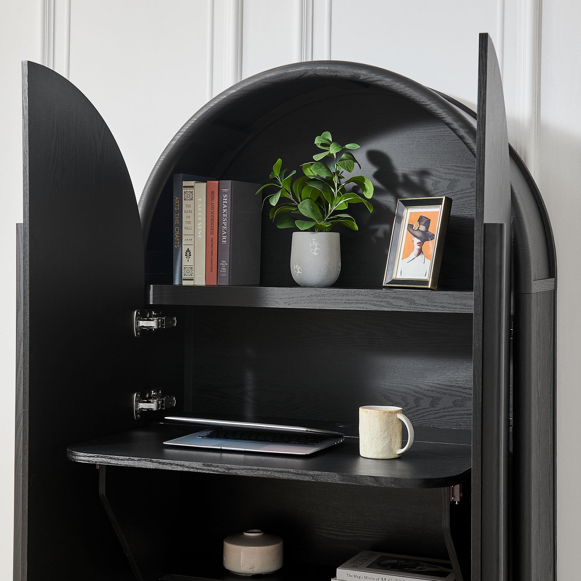 Bellamy Arched Fold-Out Desk Cabinet