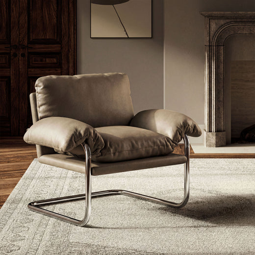 Ansel Vegan Leather Accent Chair