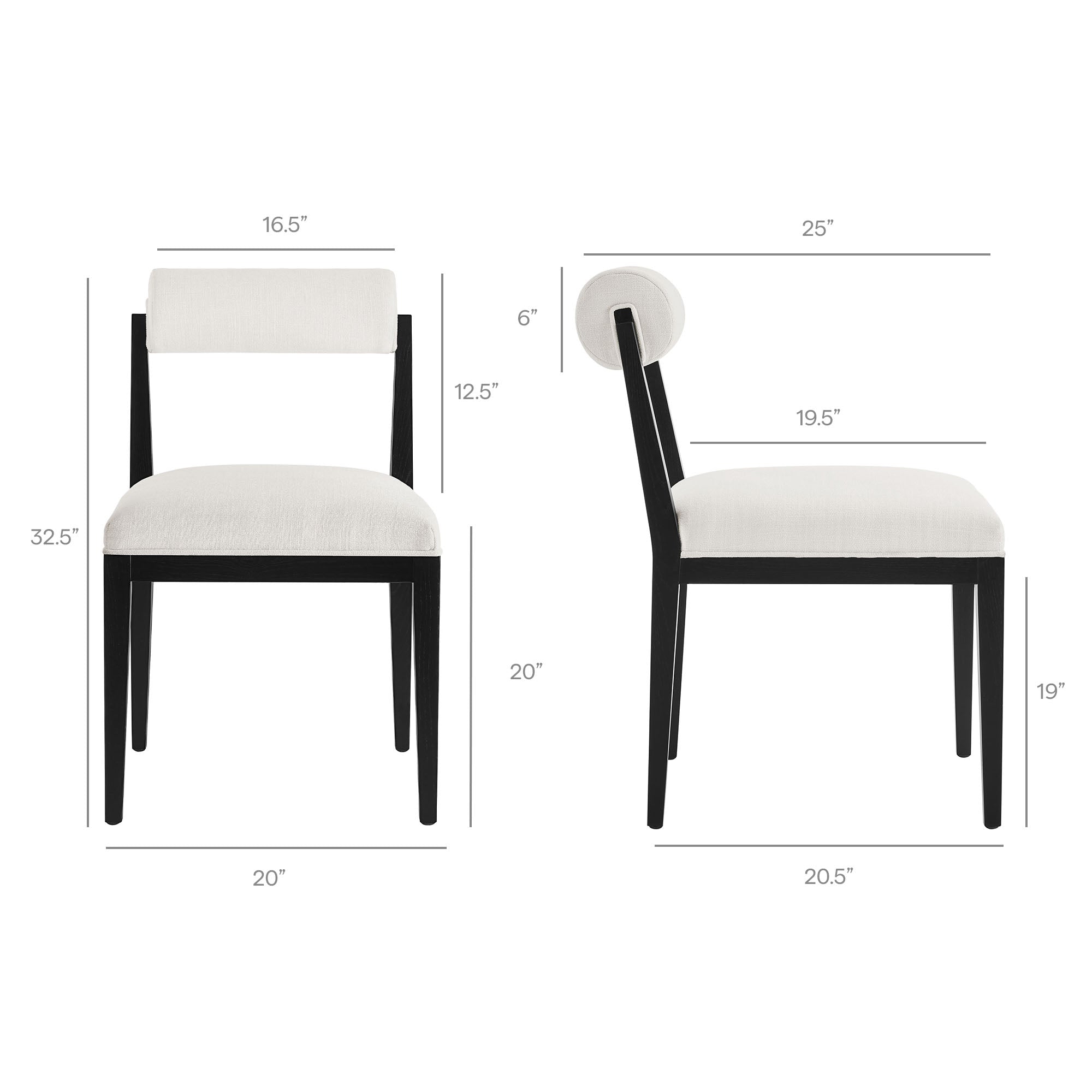 Kai Fabric Dining Chair Set of 2