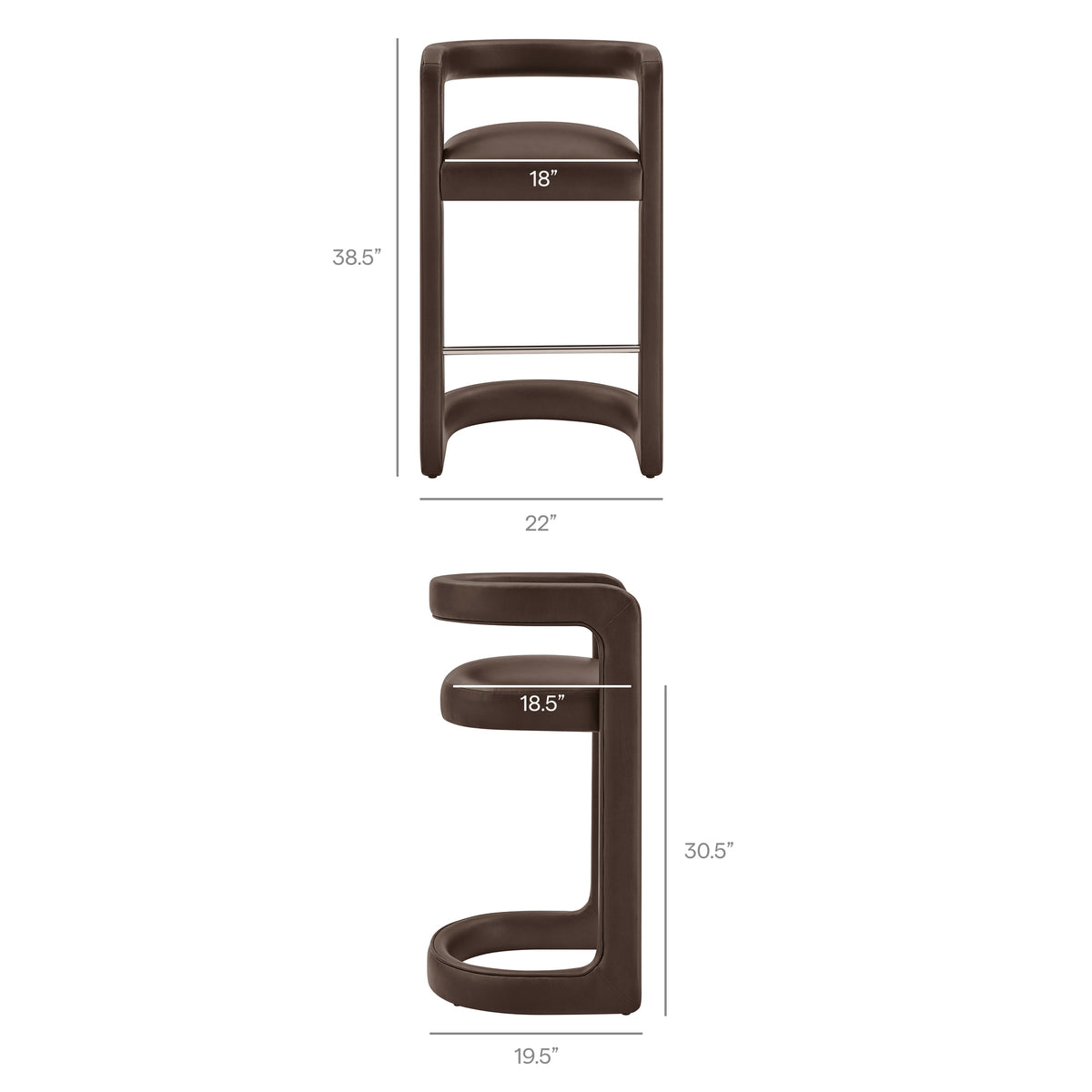 Winslow Premium Vegan Leather Bar Stool Set of 2