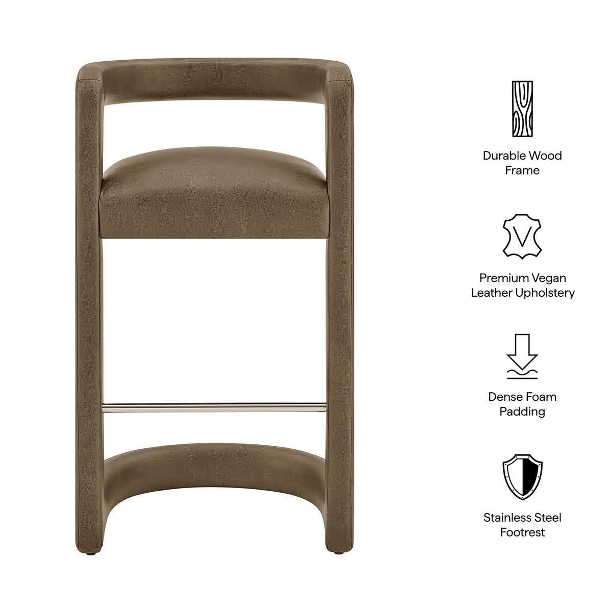 Winslow Premium Vegan Leather Bar Stool Set of 2