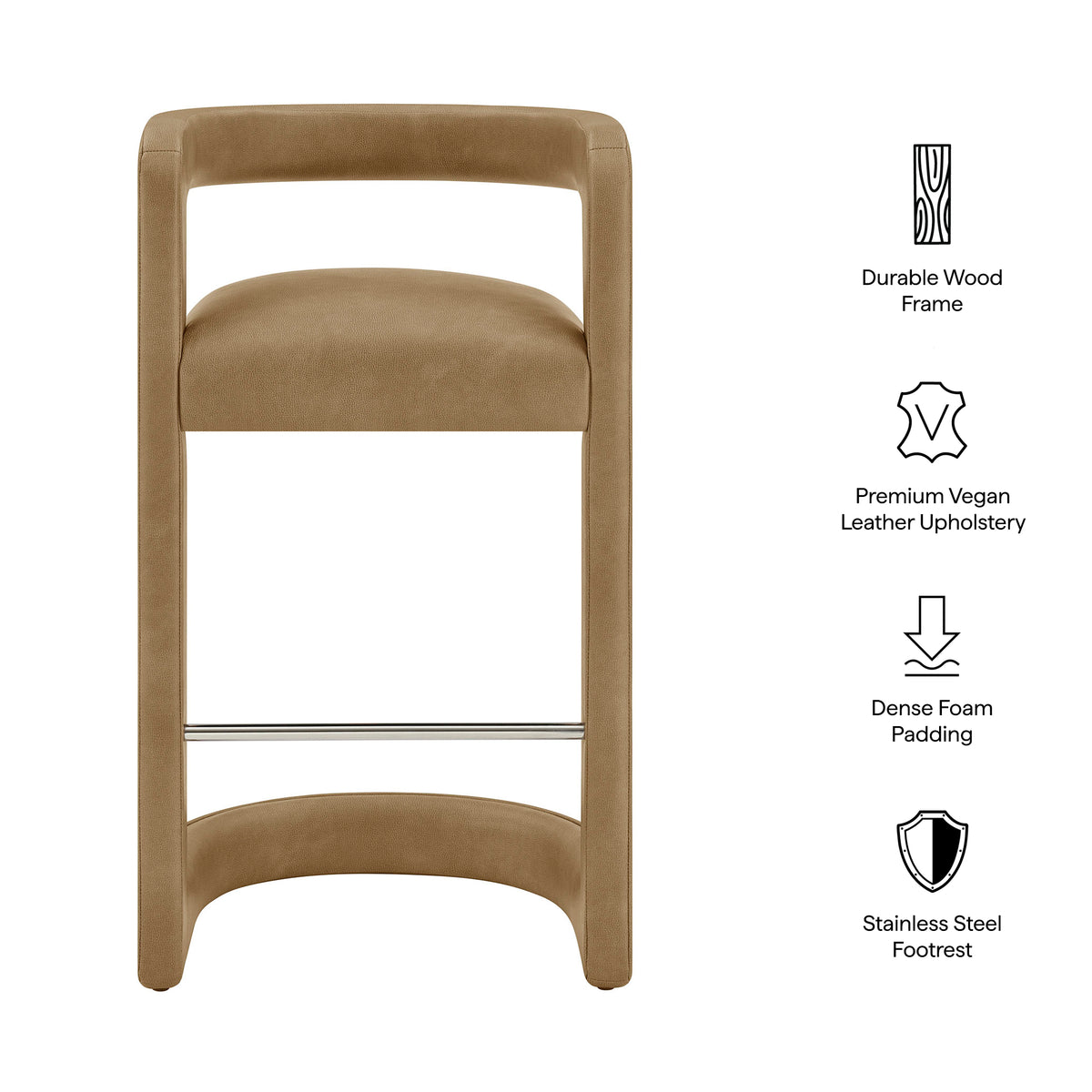 Winslow Premium Vegan Leather Bar Stool Set of 2