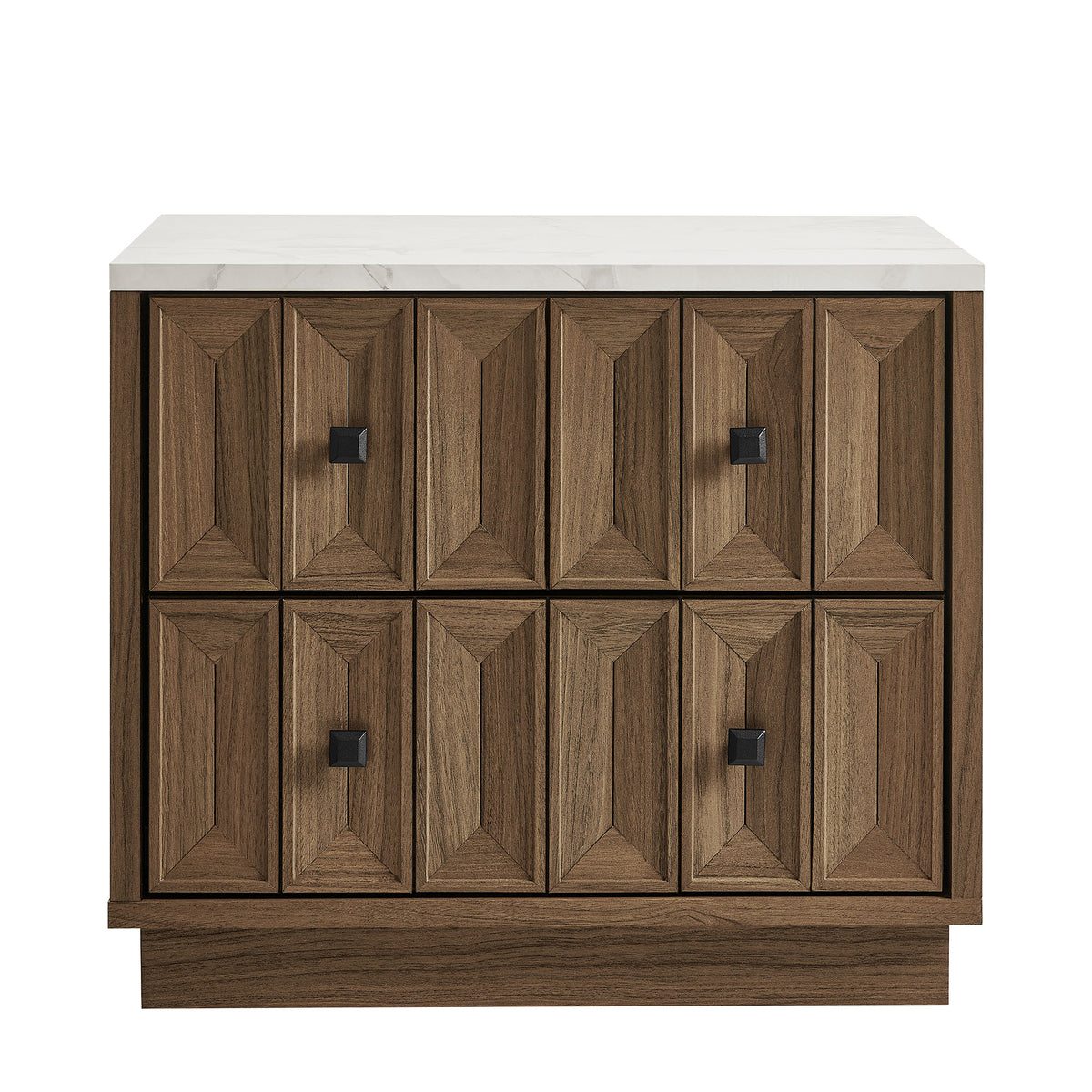 Mabry 23 Inch Geometric Faceted Two Drawer Nightstand