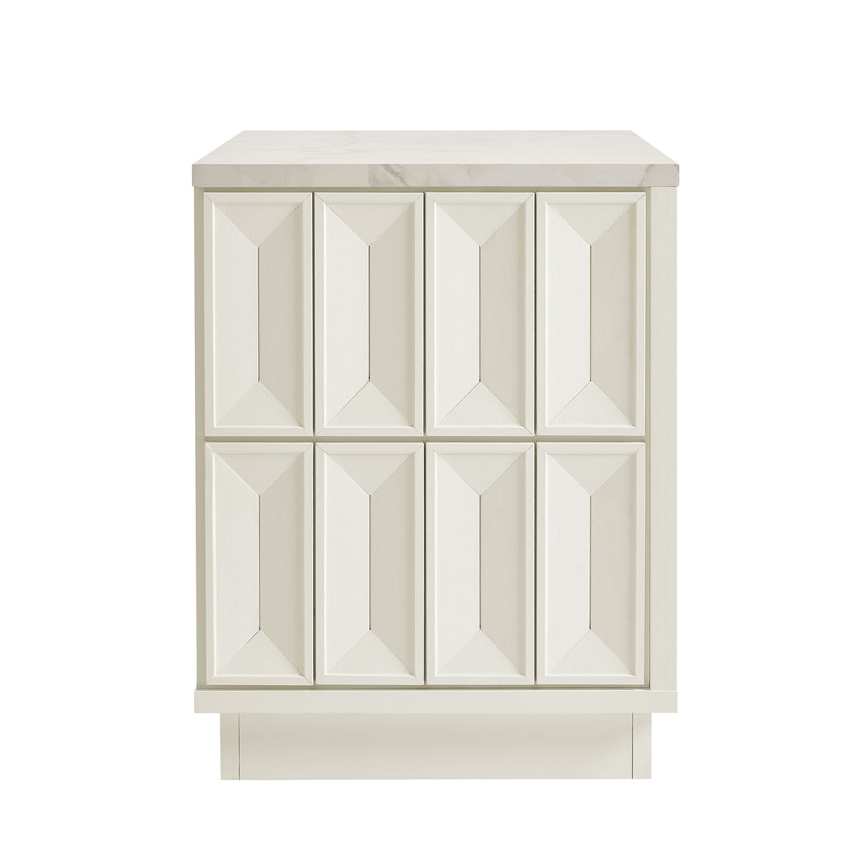 Mabry 23 Inch Geometric Faceted Two Drawer Nightstand