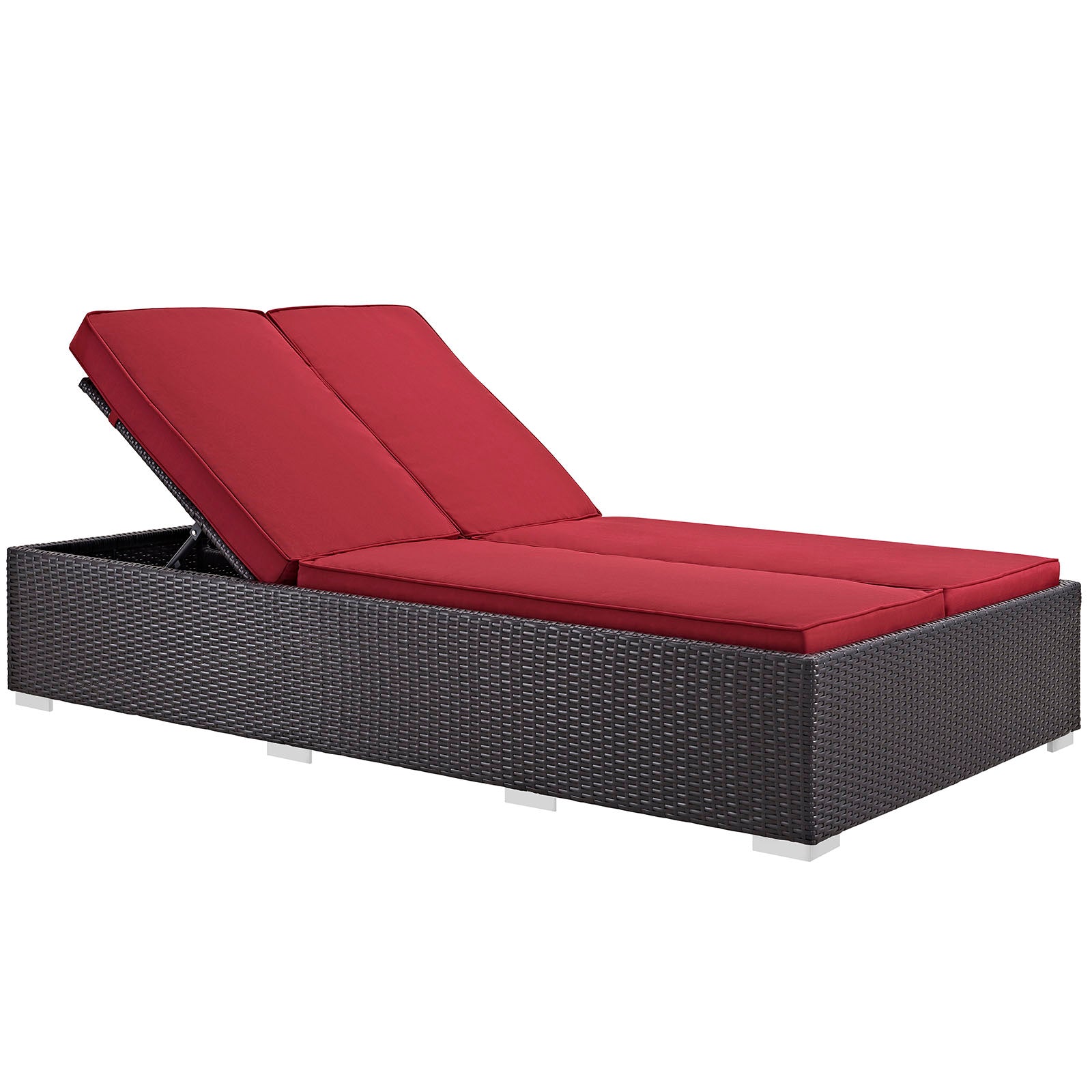 Evince Double Outdoor Patio Chaise-Outdoor Chaise-Modway-Wall2Wall Furnishings