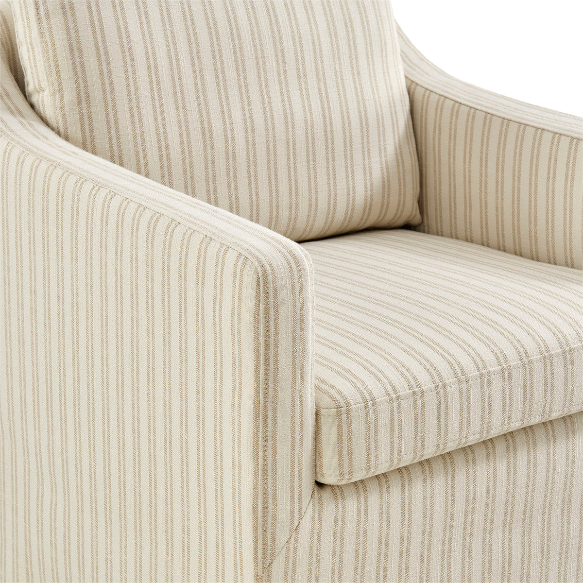 Serene Slipcovered Striped Fabric Dining Armchair