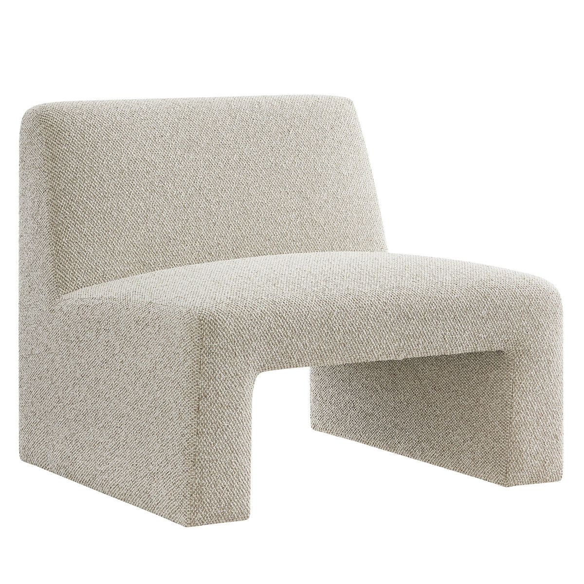 Amita Lattice Boucle Upholstered Armless Accent Chair