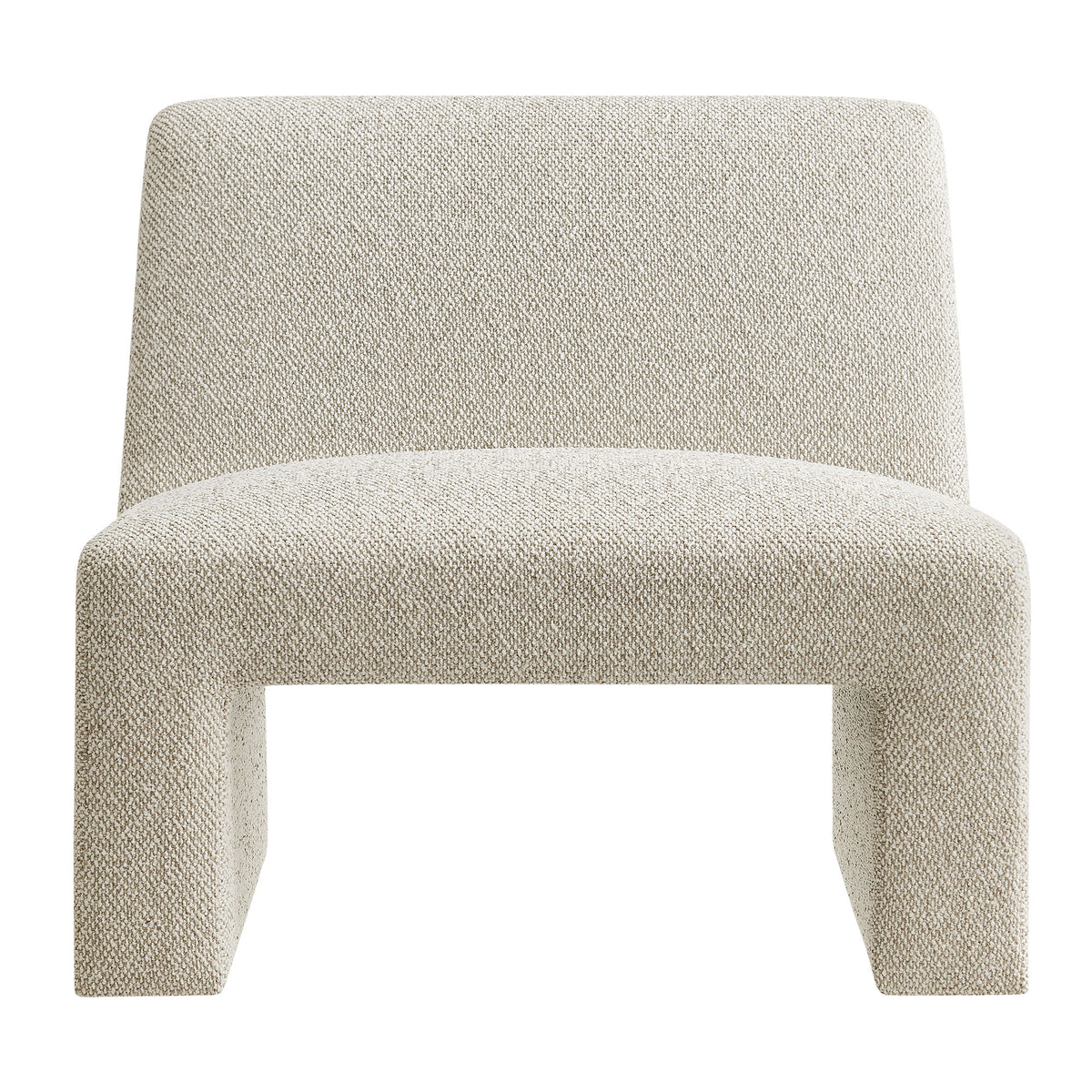Amita Lattice Boucle Upholstered Armless Accent Chair