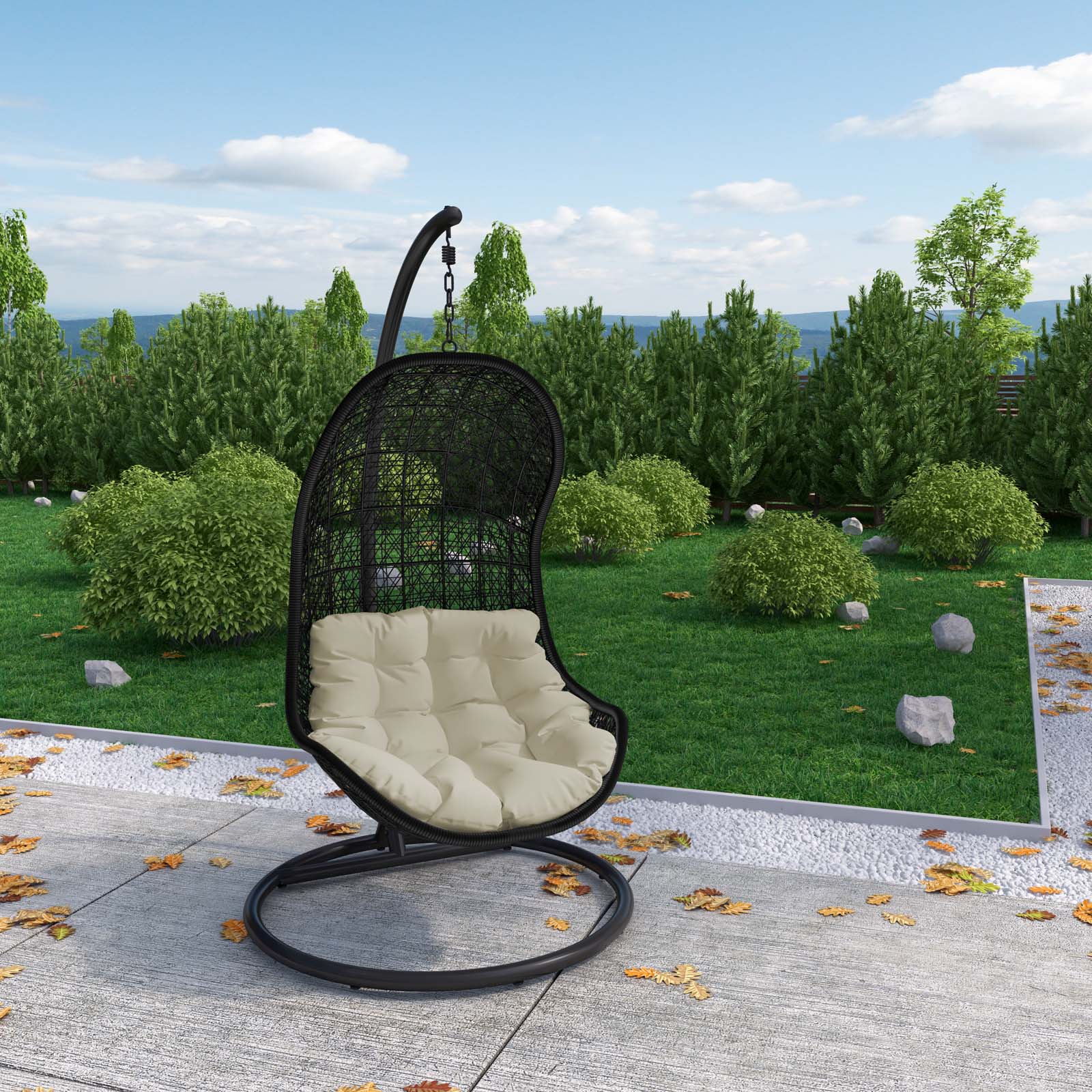 Parlay Swing Outdoor Patio Fabric Lounge Chair-Outdoor Swing Chair-Modway-Wall2Wall Furnishings