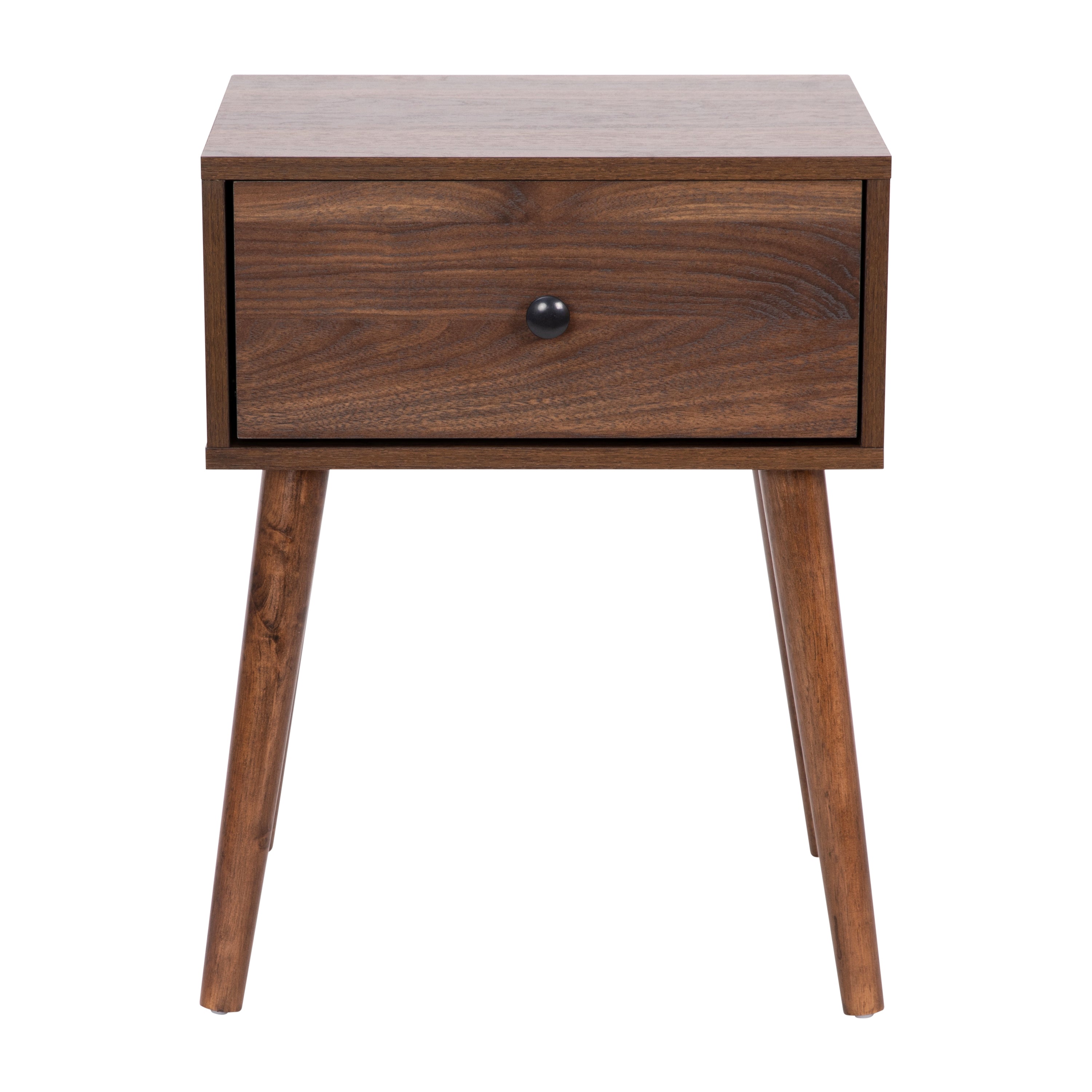 Hatfield Mid-Century Modern One Drawer Wood Nightstand, Side Accent or End Table with Soft Close Storage Drawer-Nightstand-Flash Furniture-Wall2Wall Furnishings